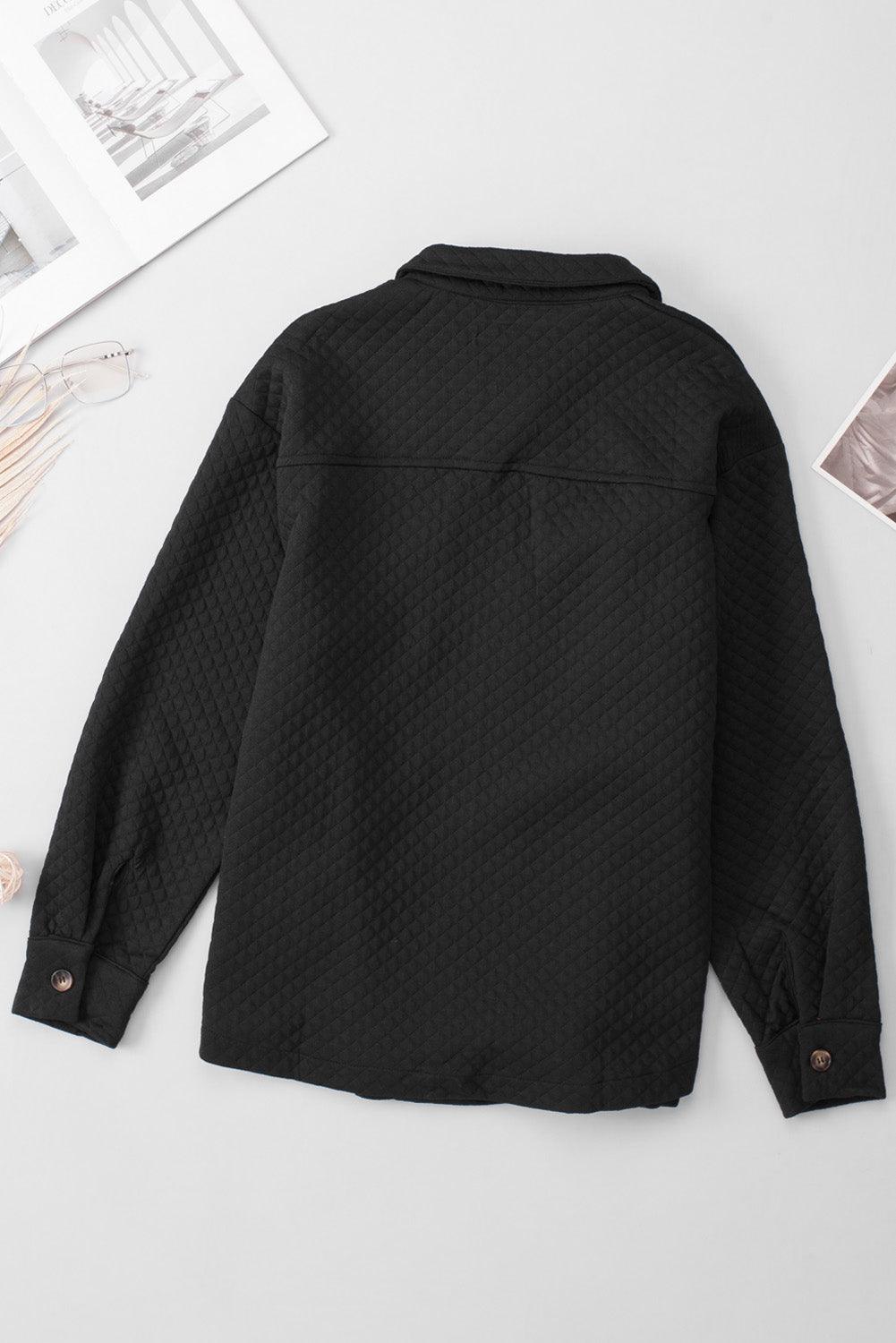 Button Down Collared Jacket - Clothes For Her Online Store