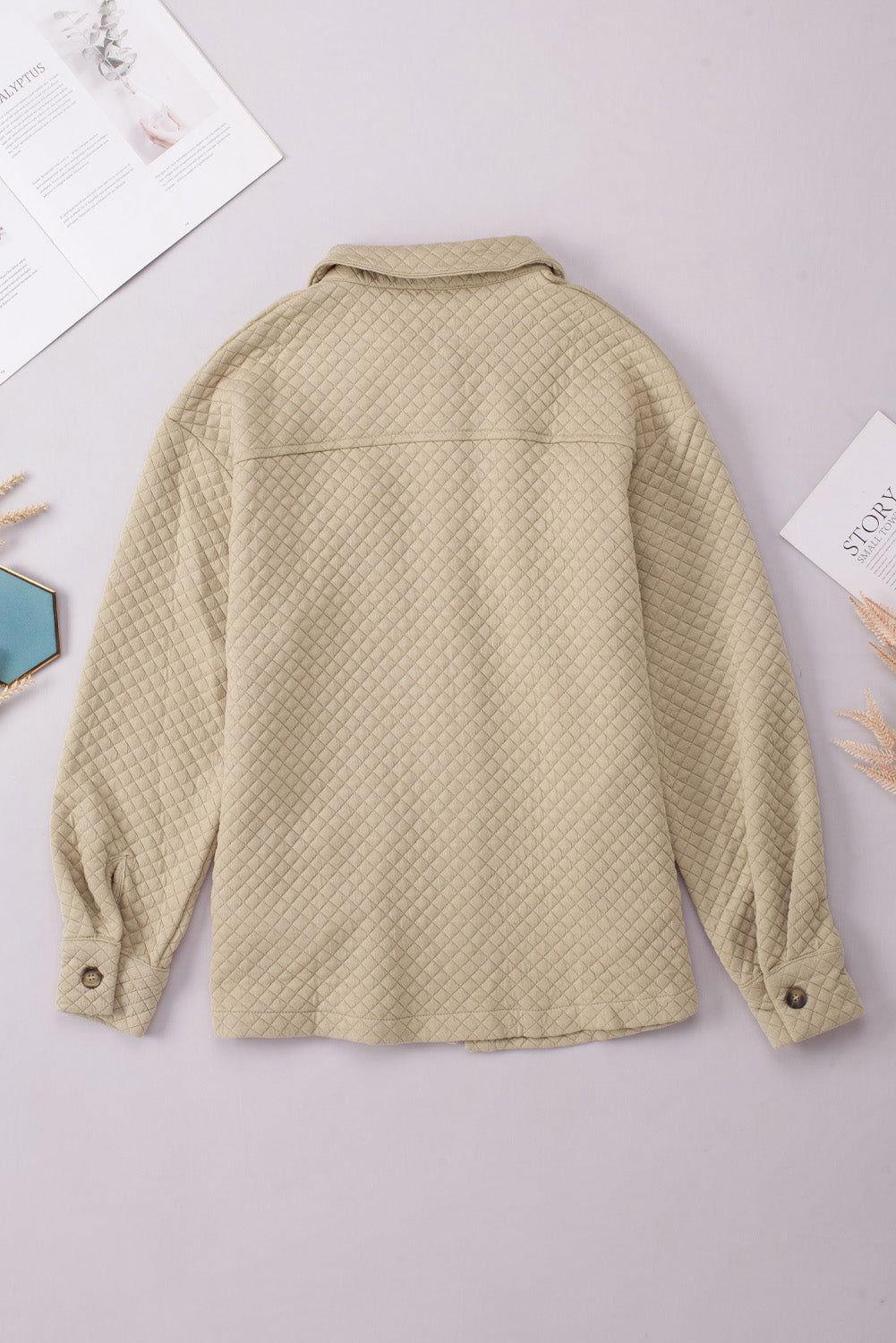Button Down Collared Jacket - Clothes For Her Online Store