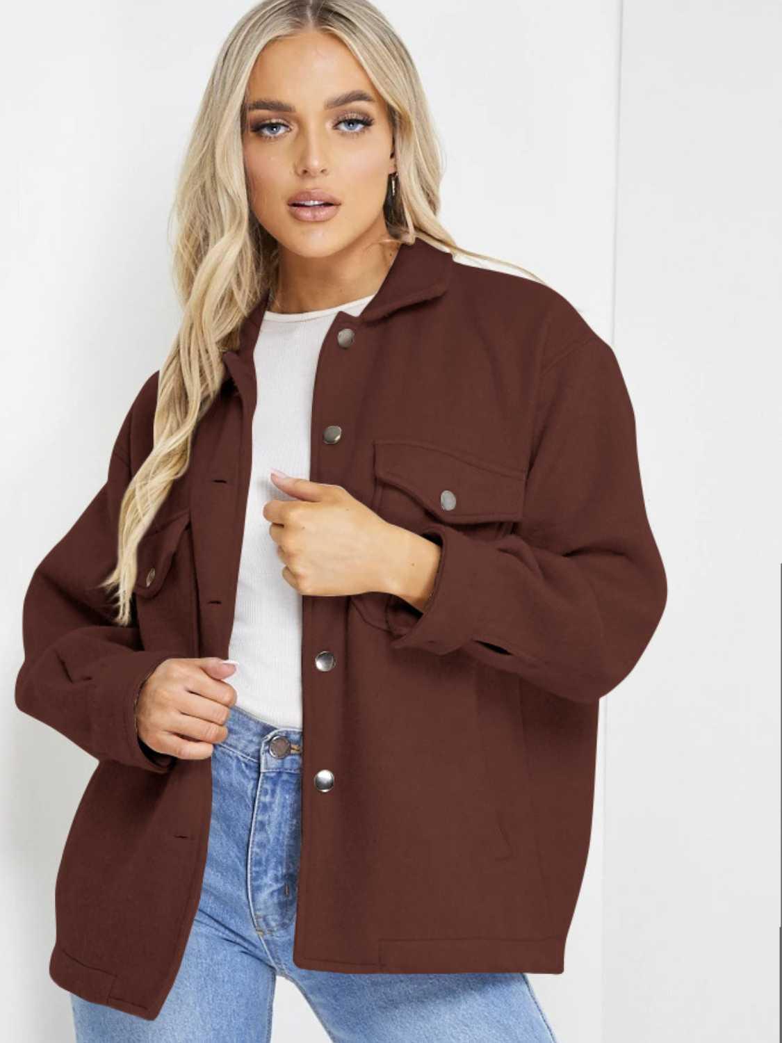 Button Down Denim Jacket - Clothes For Her Online Store