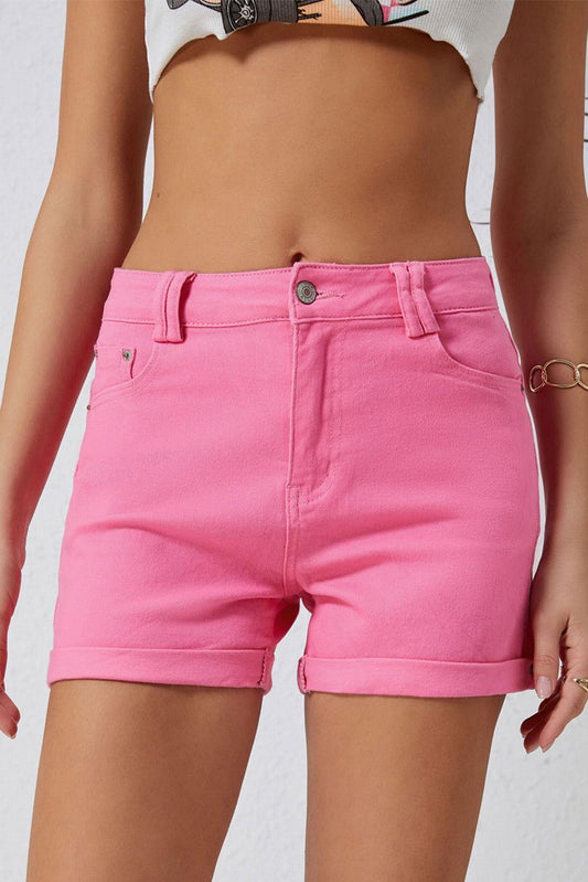 Buttoned Shorts with Pockets - Clothes For Her Online Store
