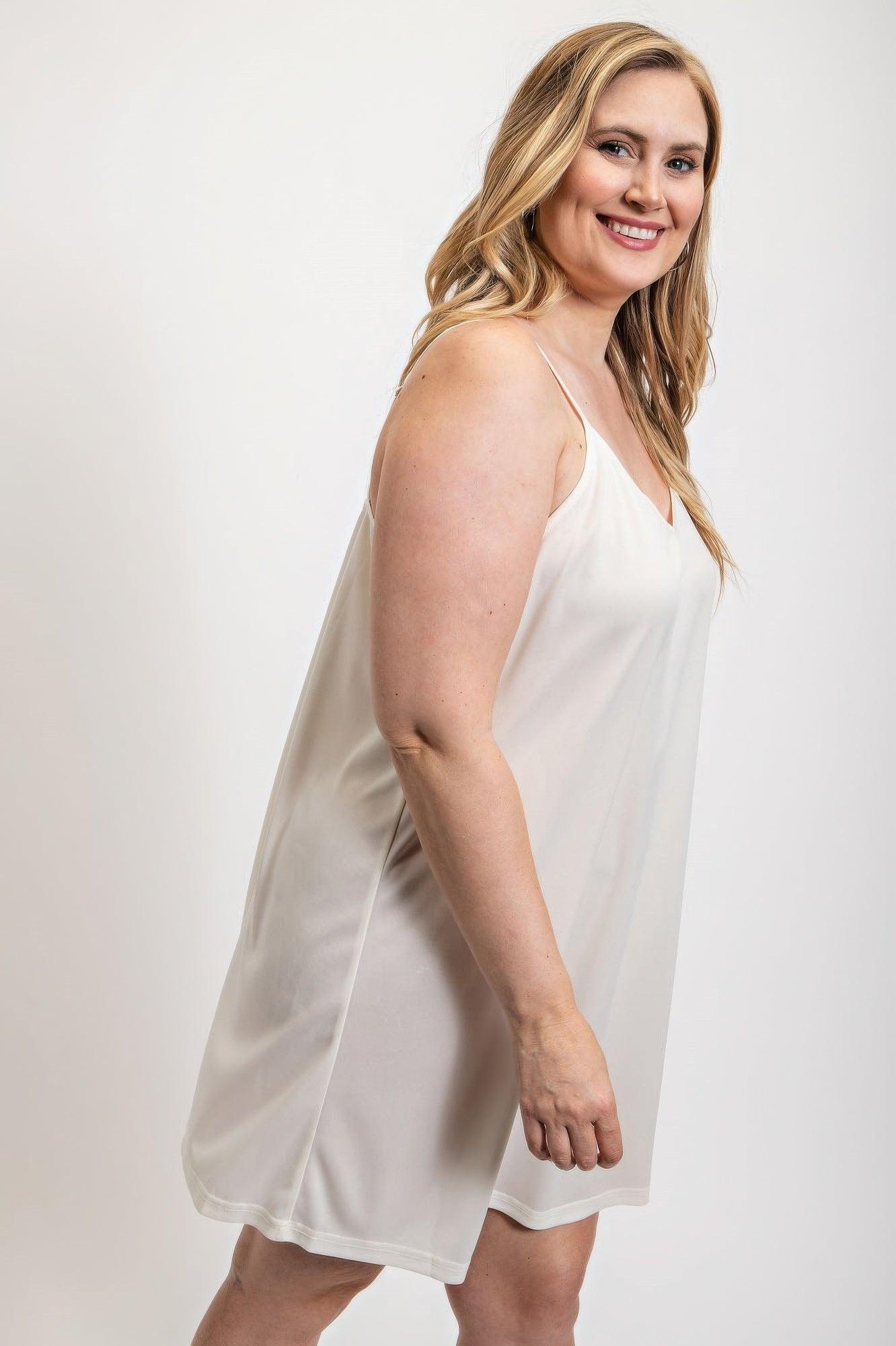 V-neck slip dress with adjustable straps - Clothes For Her Online Store