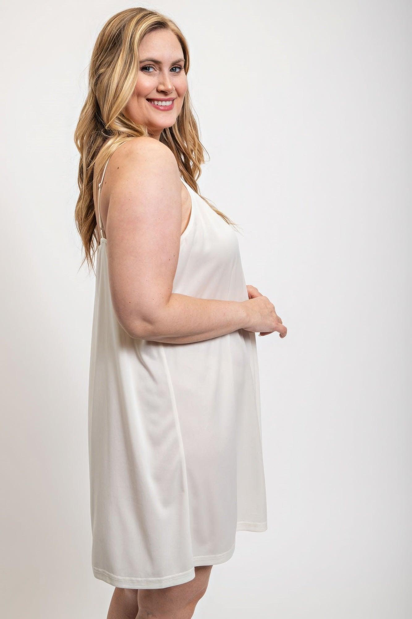 V-neck slip dress with adjustable straps - Clothes For Her Online Store