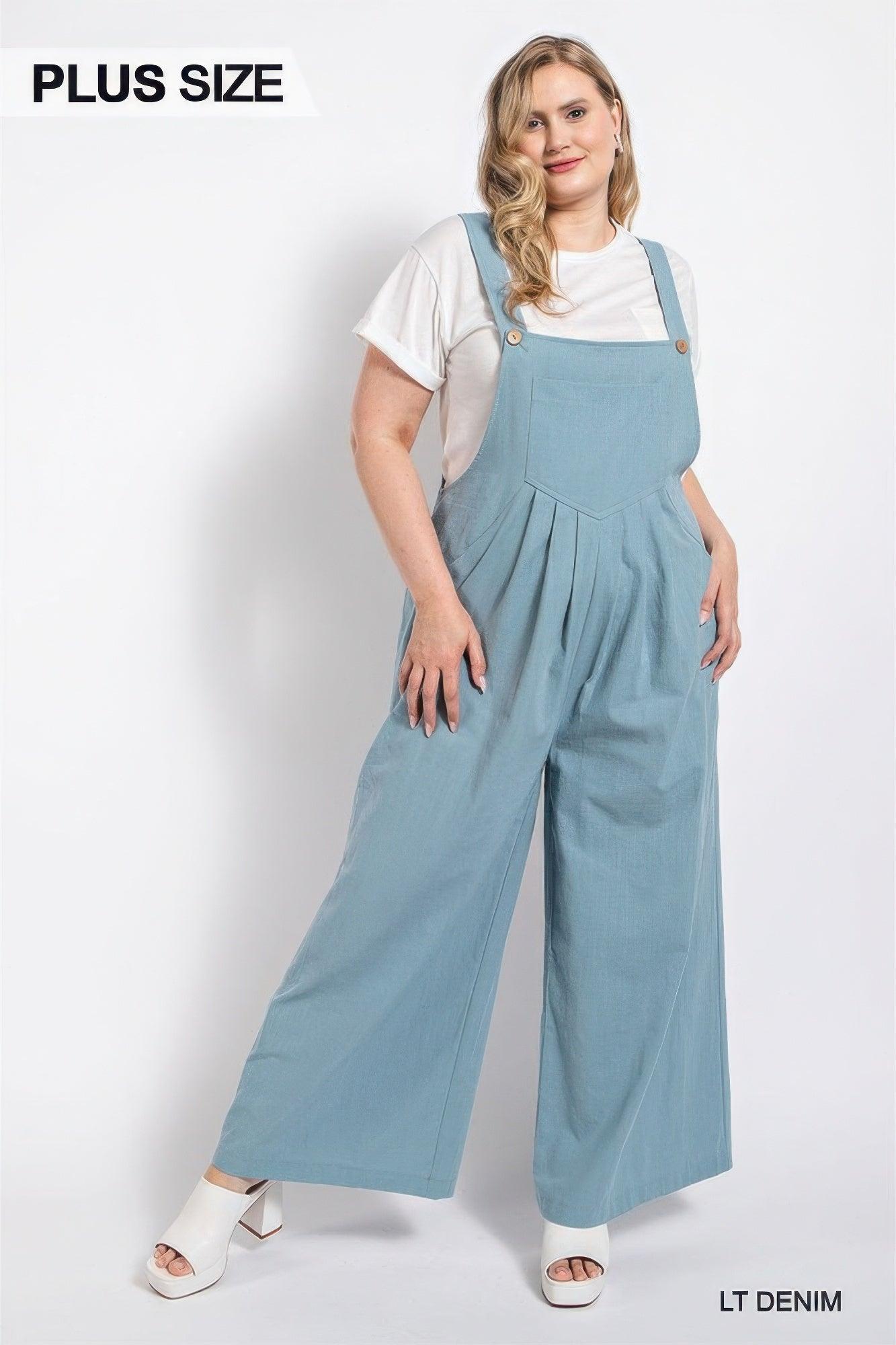Pintuck detail overall with side pockets - Clothes For Her Online Store