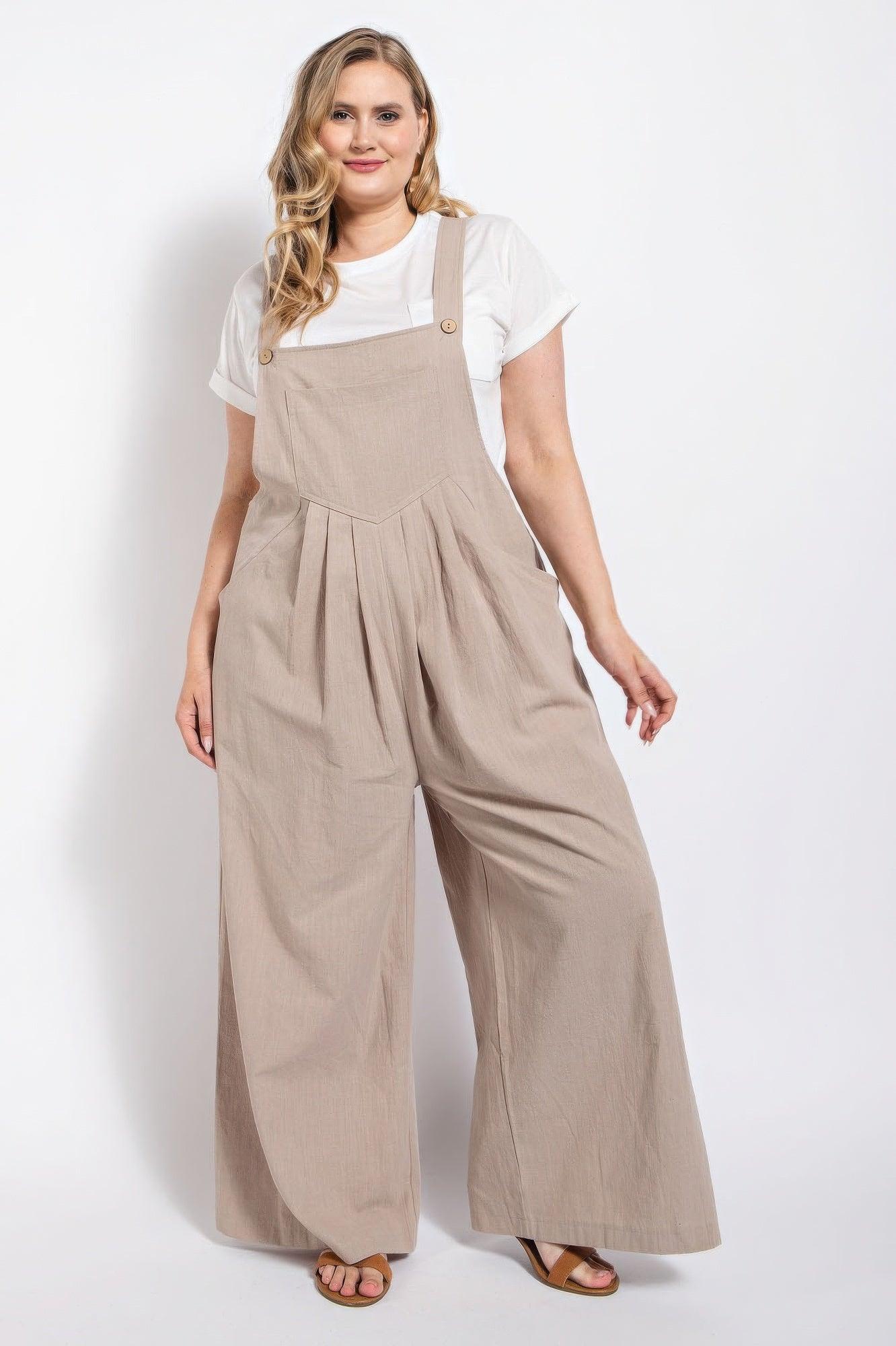 Pintuck detail overall with side pockets - Clothes For Her Online Store