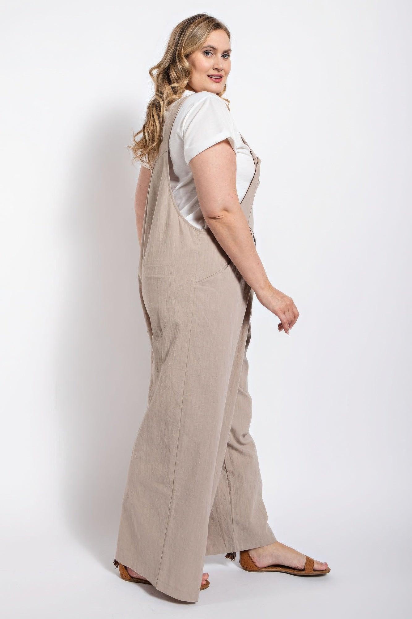 Pintuck detail overall with side pockets - Clothes For Her Online Store