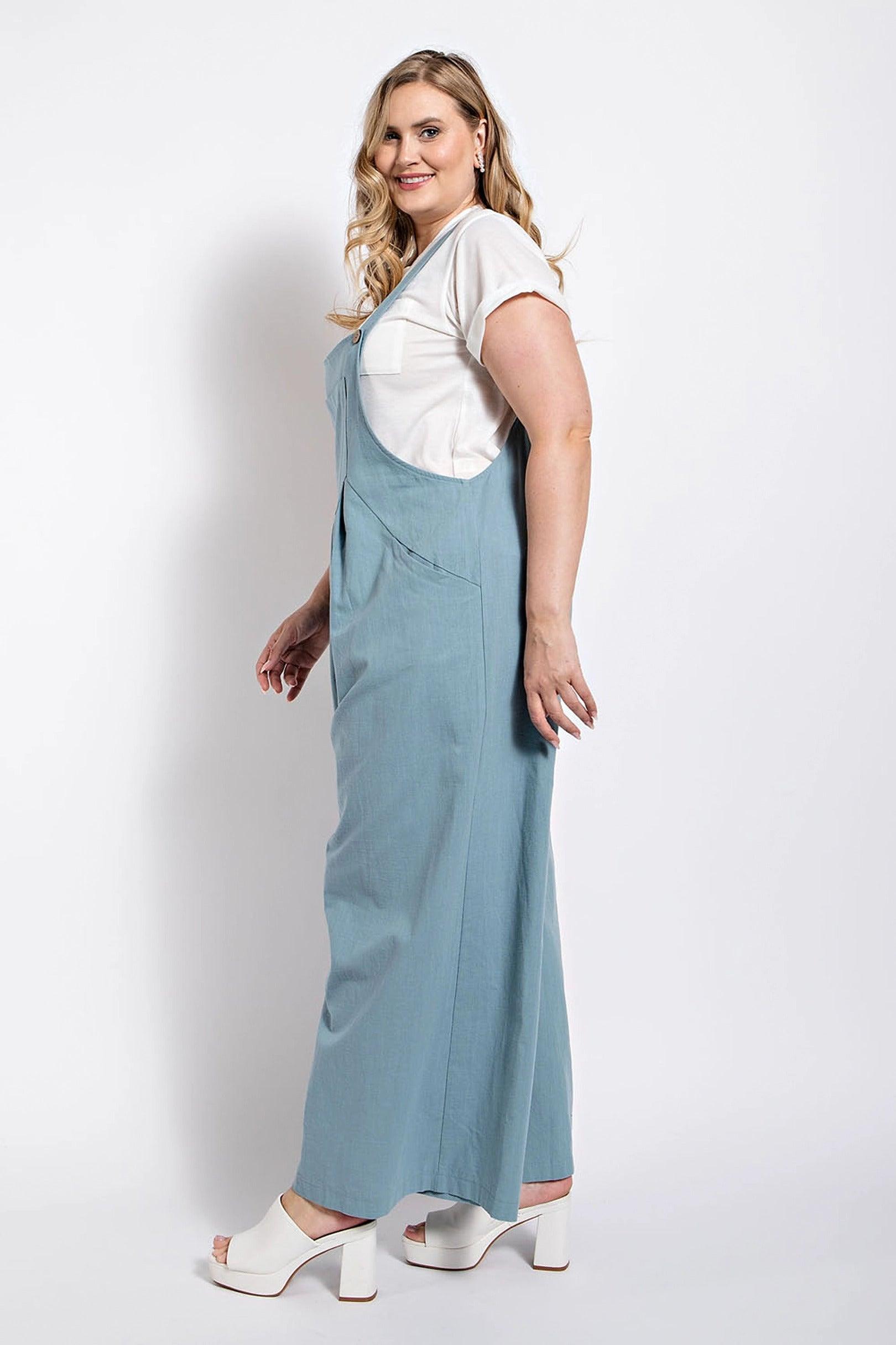 Pintuck detail overall with side pockets - Clothes For Her Online Store