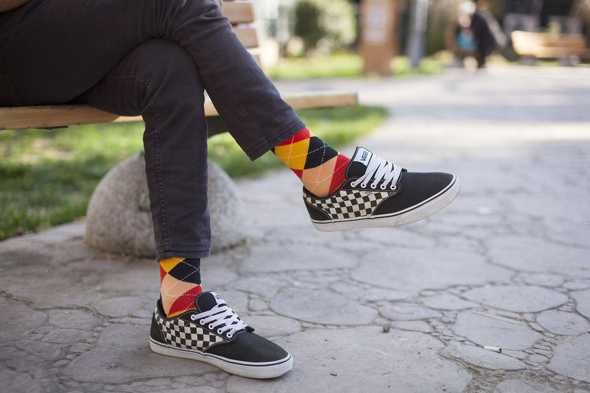 Men's Spicy Orange Argyle Socks