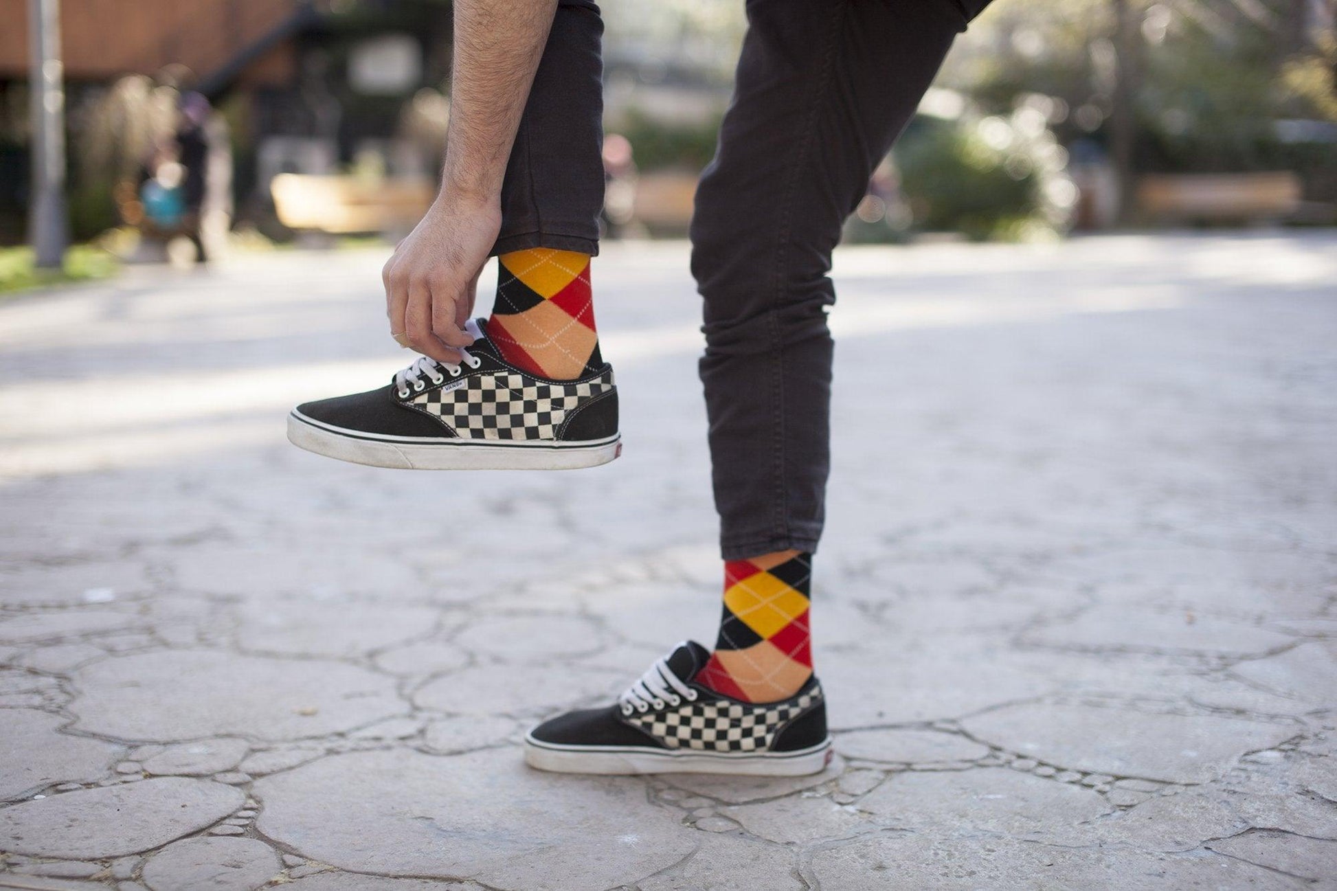 Men's Spicy Orange Argyle Socks