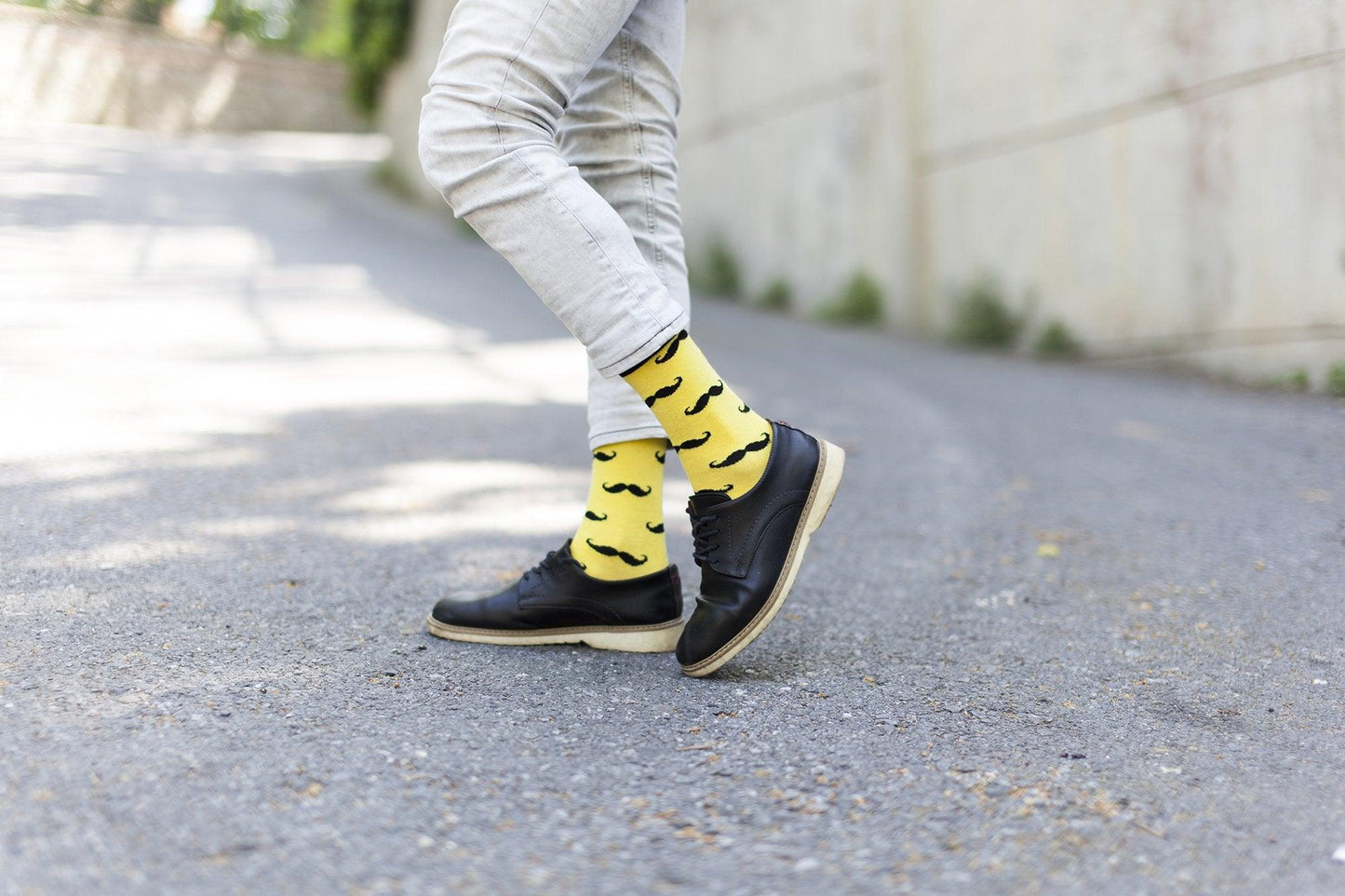 Men's Yellow Mustache Socks