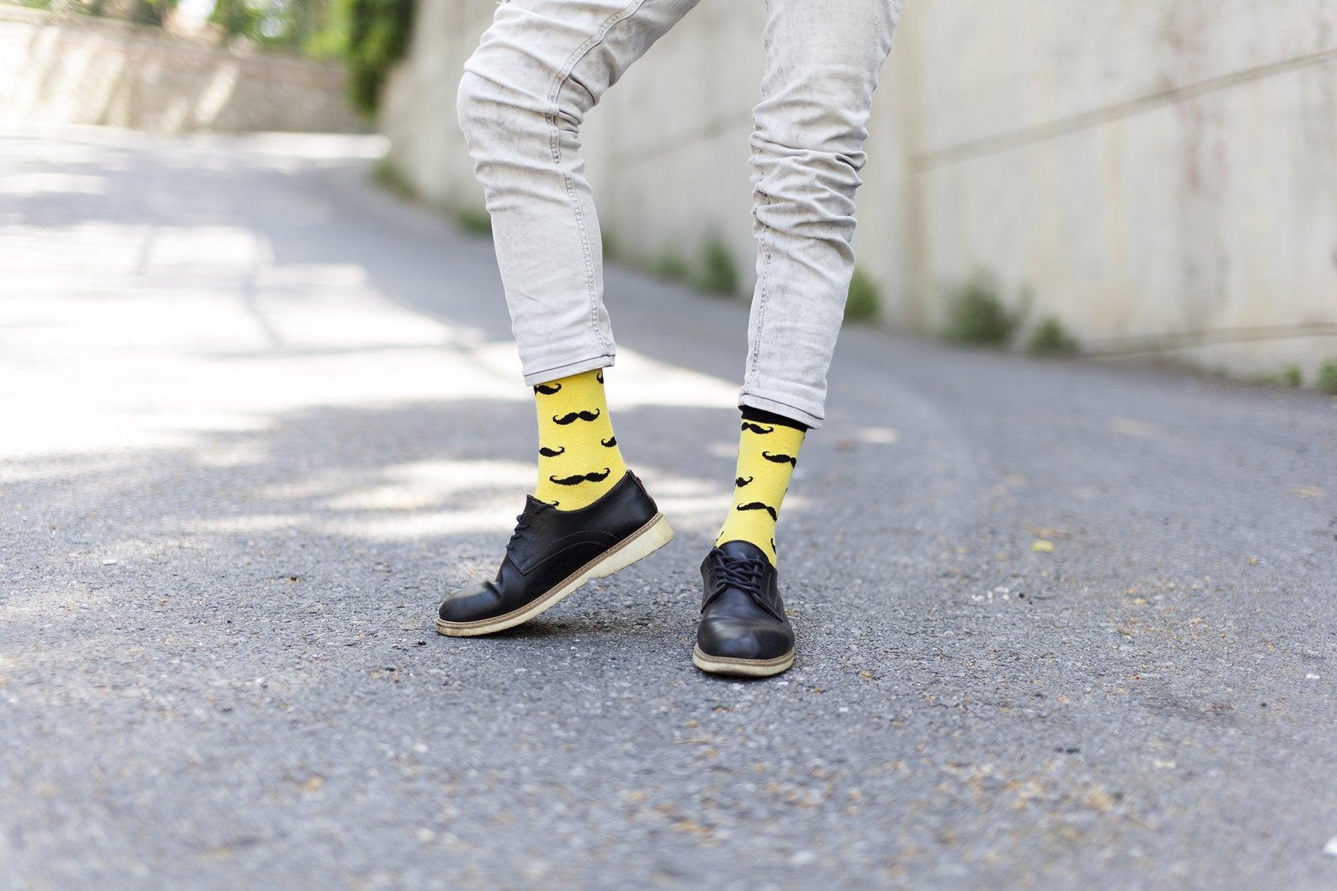 Men's Yellow Mustache Socks