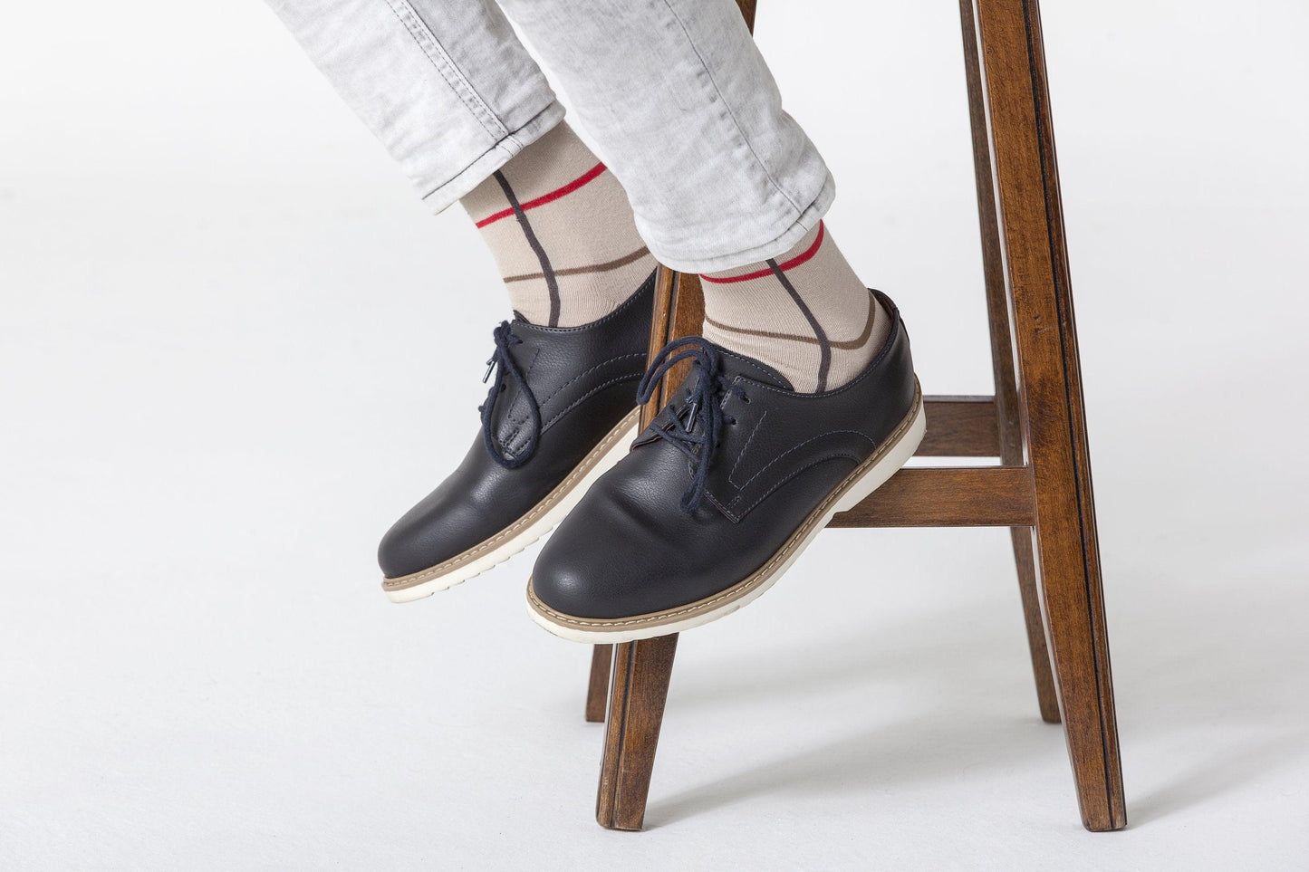 Men's Beige Stripe Socks