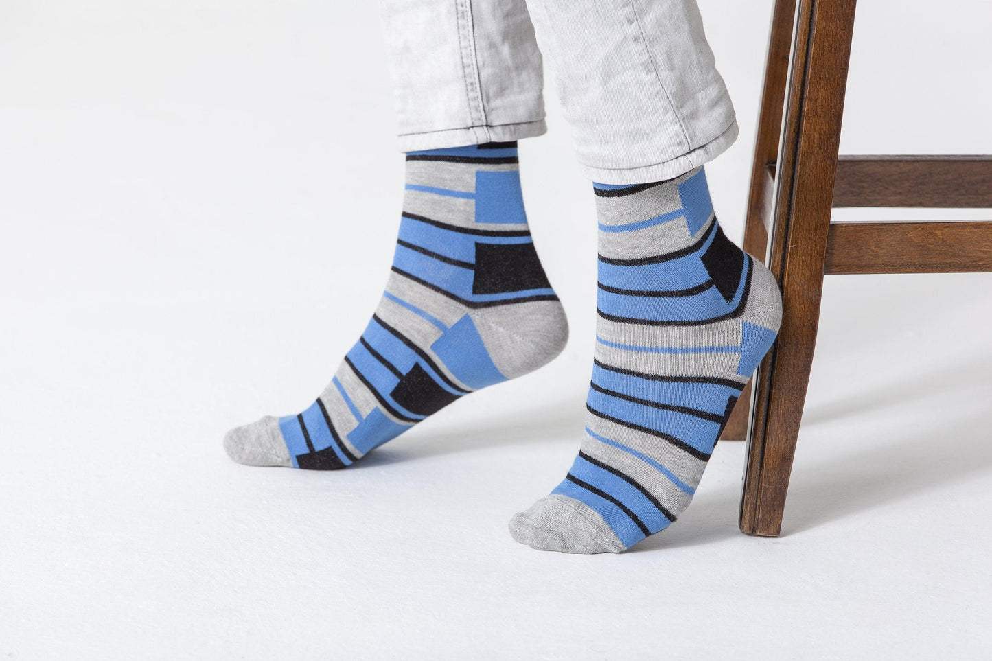 Men's Blue Patterned Socks