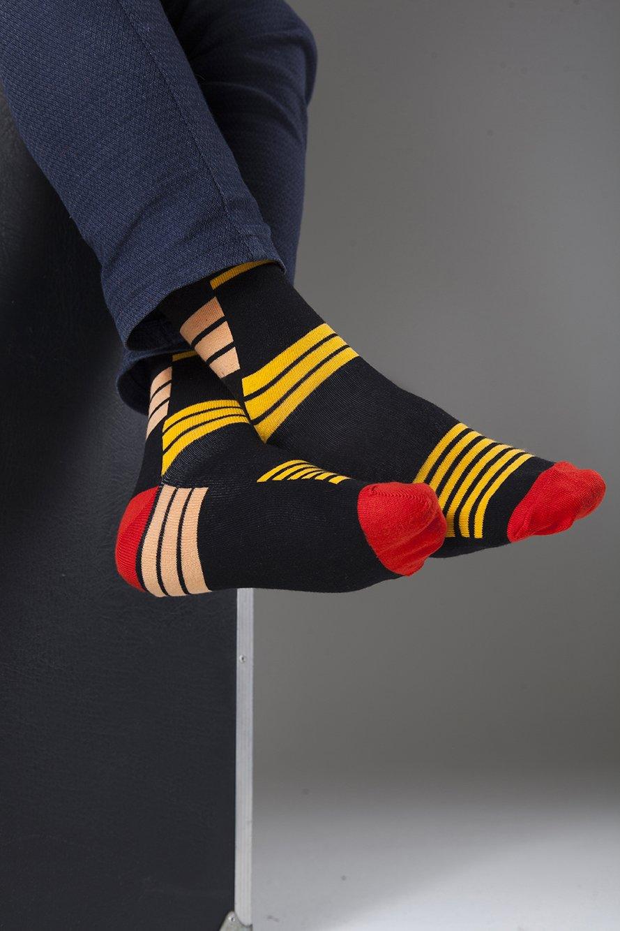 Men's Orange Stripe Socks