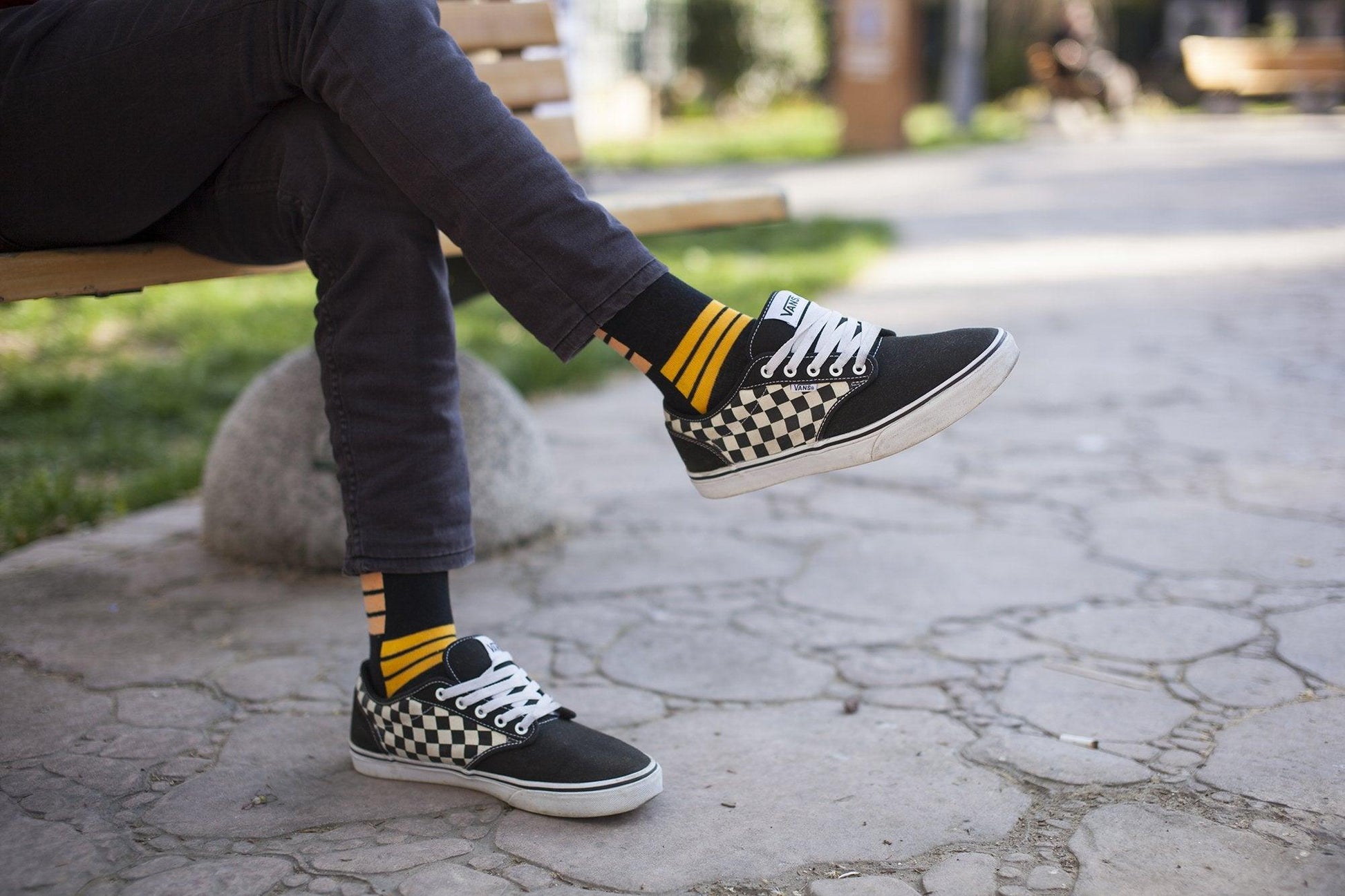 Men's Orange Stripe Socks