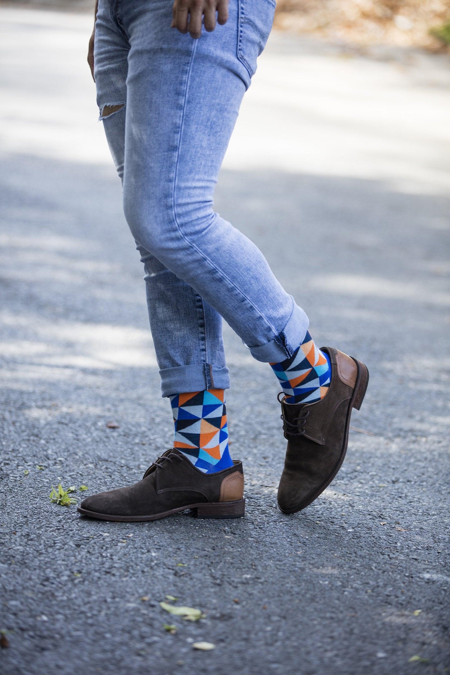 Men's Blue Triangle Socks