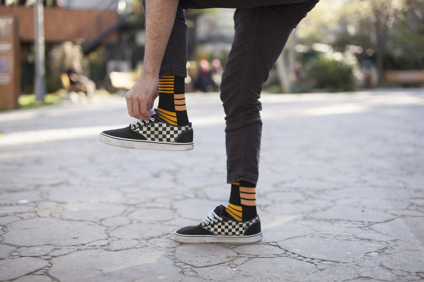 Men's Orange Stripe Socks