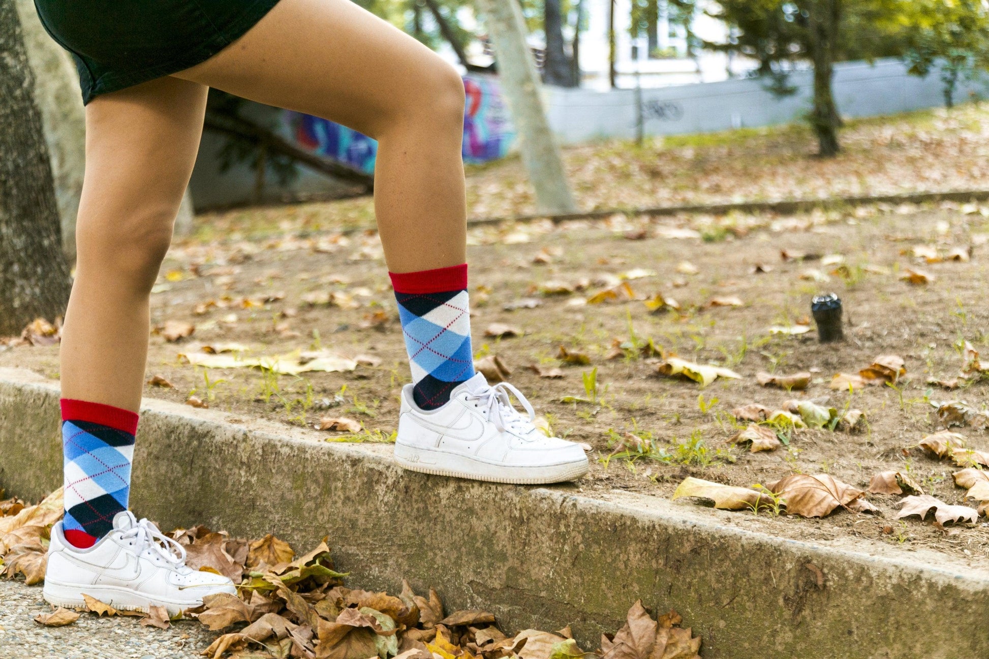 Women's Cerulean Red Argyle Socks