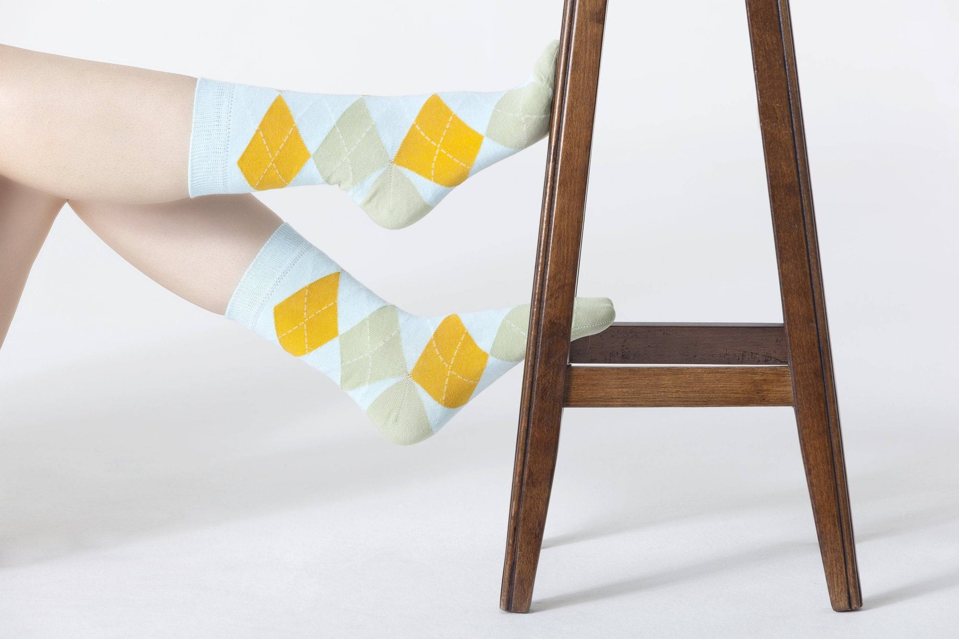 Women's Baby Lime Argyle Socks