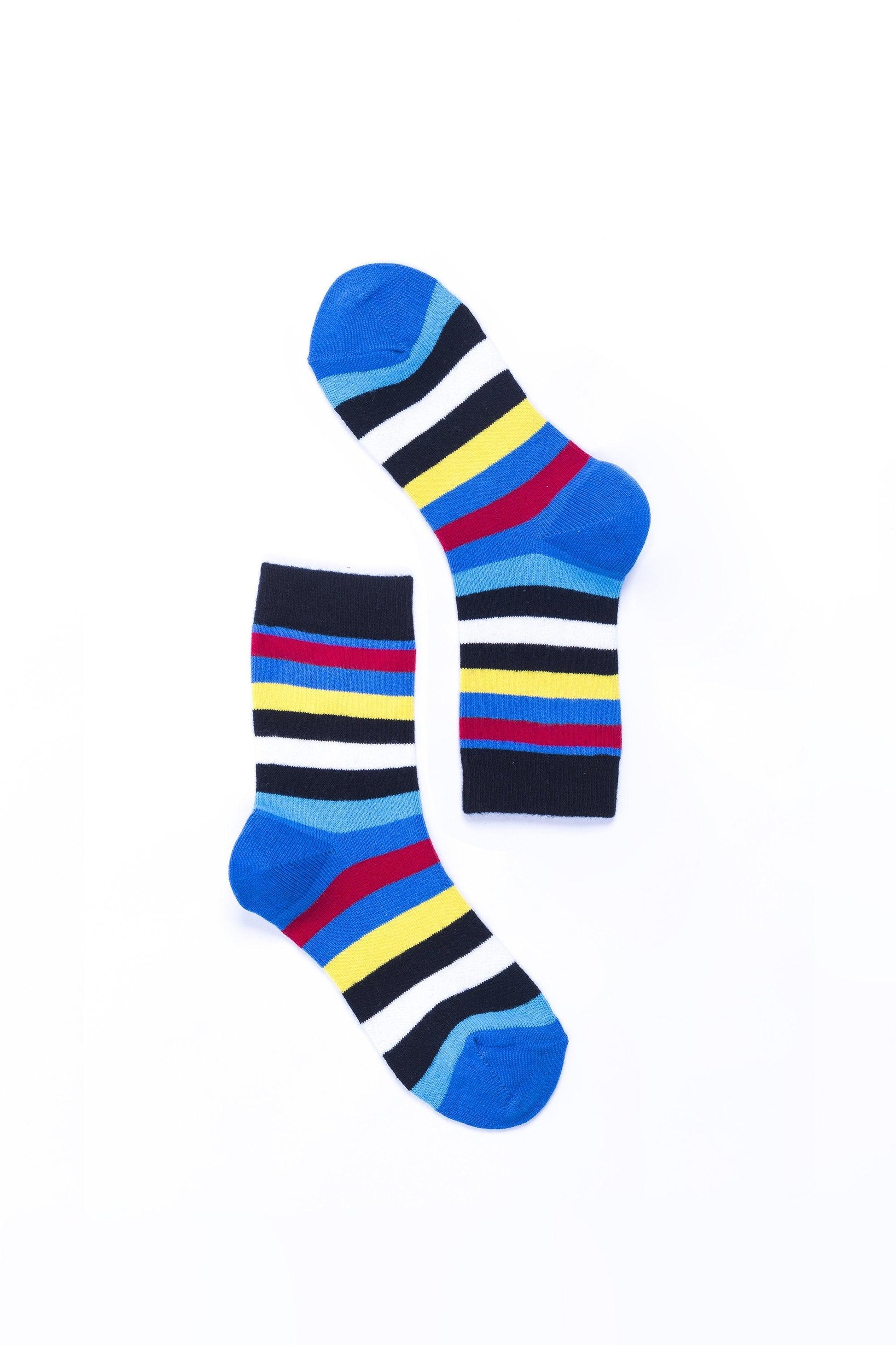 Women's Blue Rainbow Stripe Socks