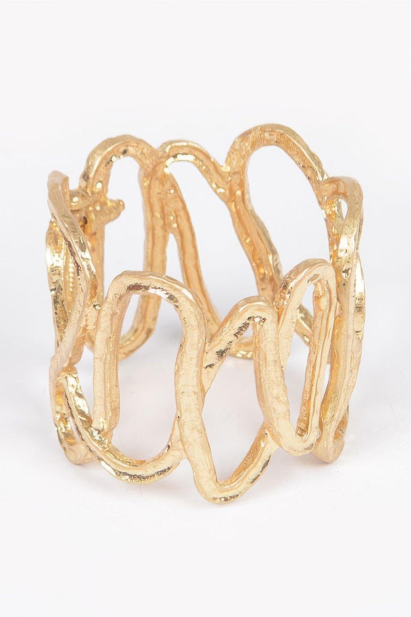 Cast Metal Spring Hinge Cuff - Clothes For Her Online Store