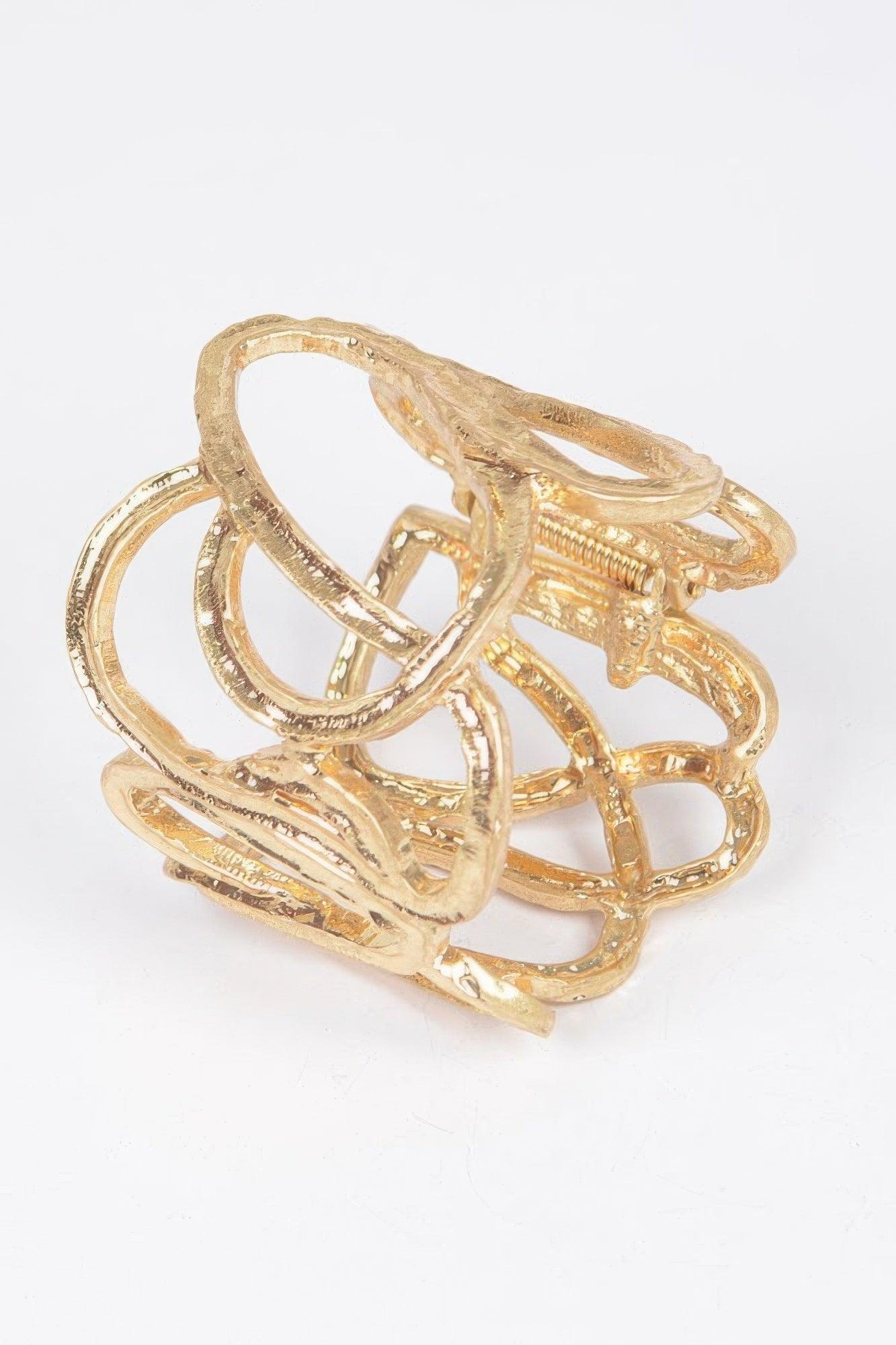 Cast Metal Spring Hinge Cuff - Clothes For Her Online Store