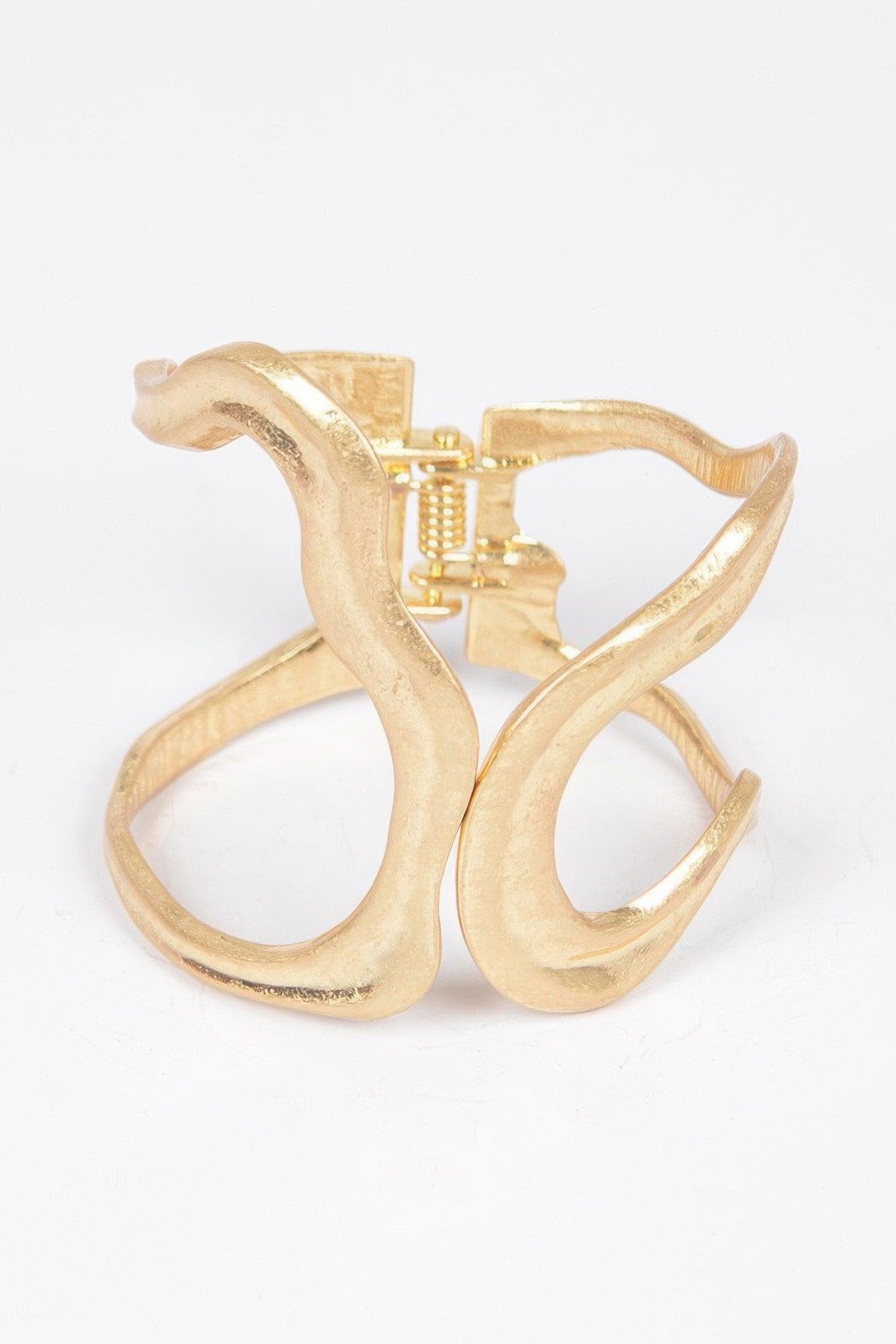 Cast Metal Spring Hinge Cuff - Clothes For Her Online Store