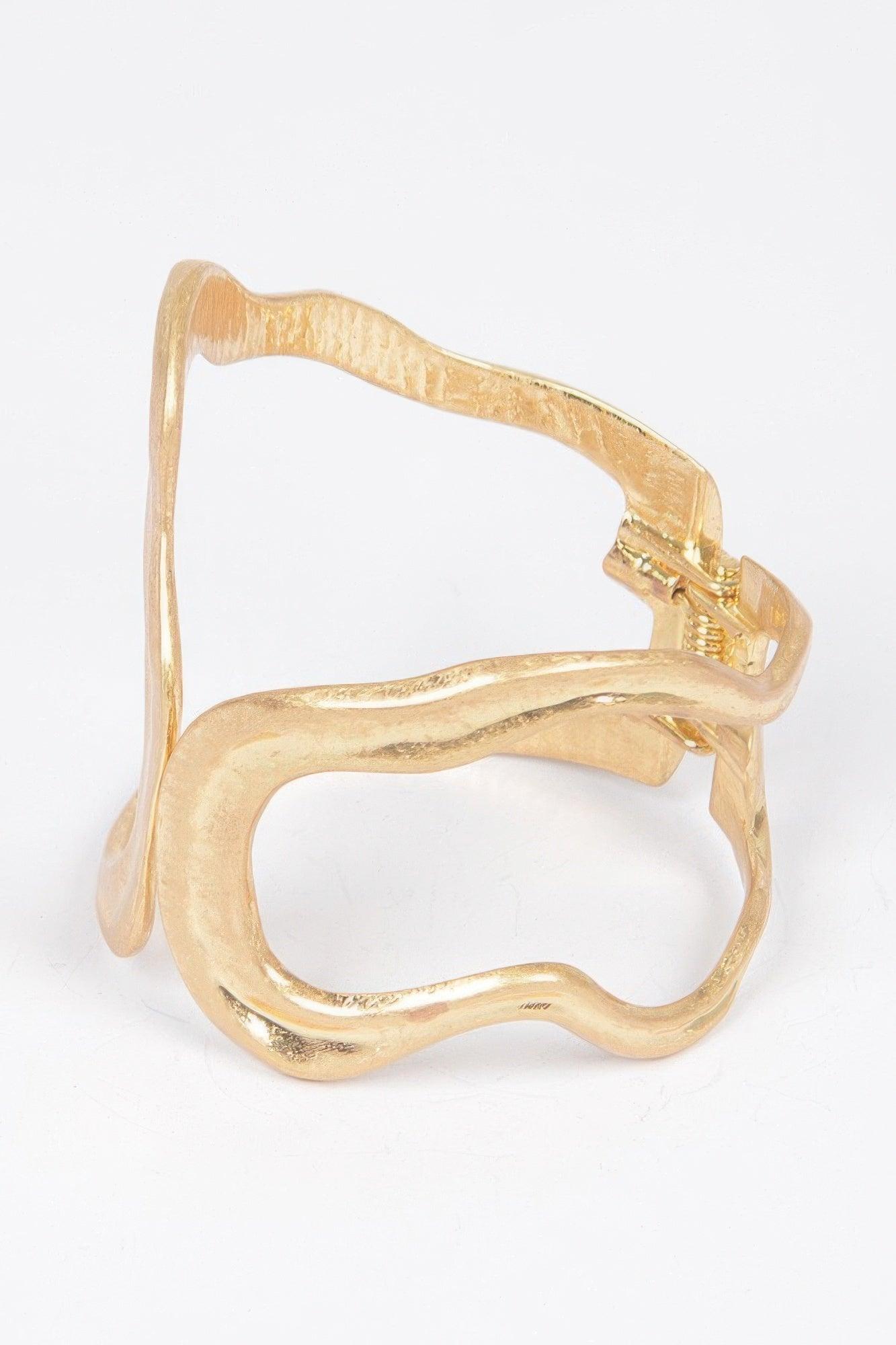 Cast Metal Spring Hinge Cuff - Clothes For Her Online Store