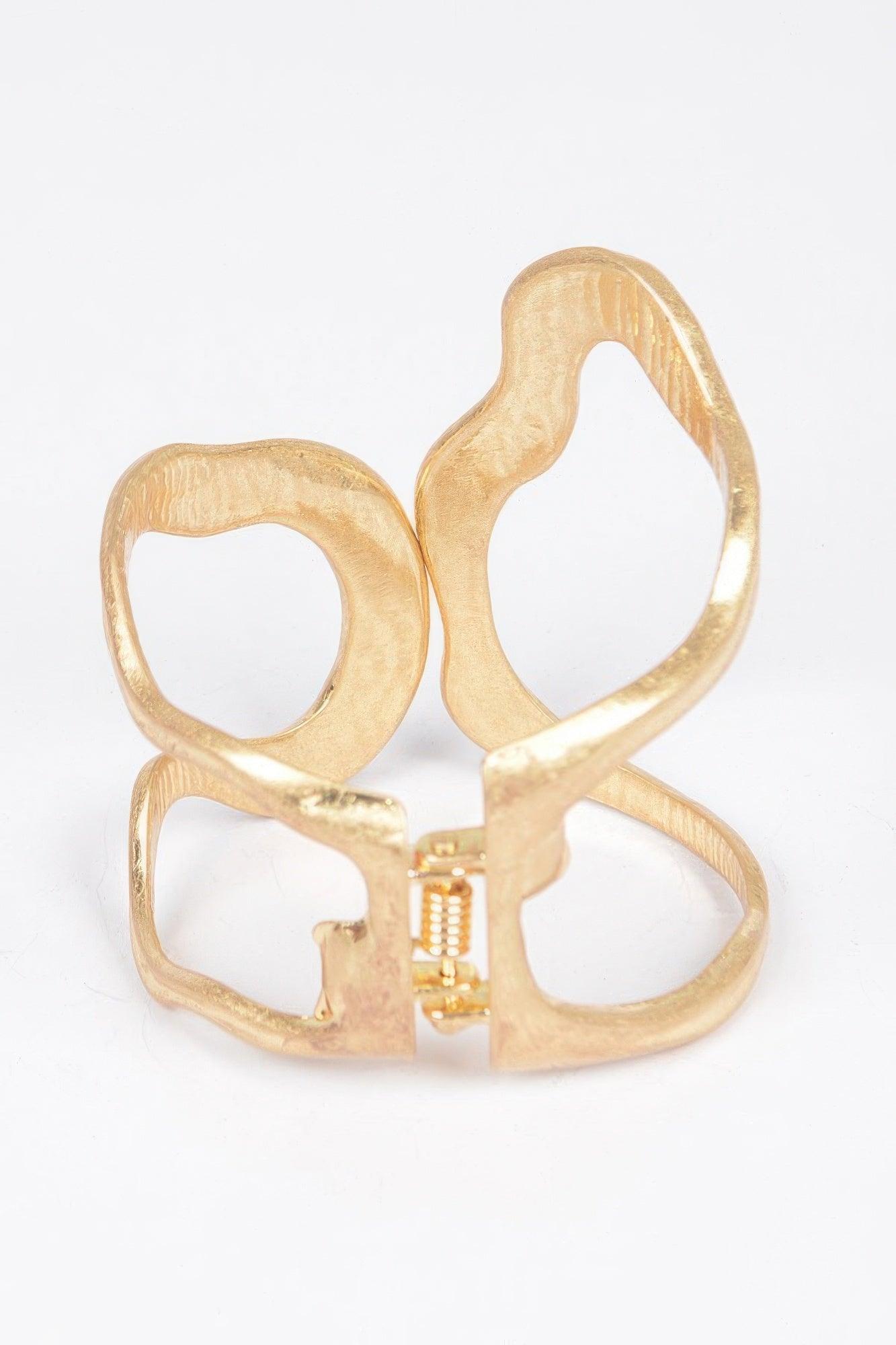 Cast Metal Spring Hinge Cuff - Clothes For Her Online Store