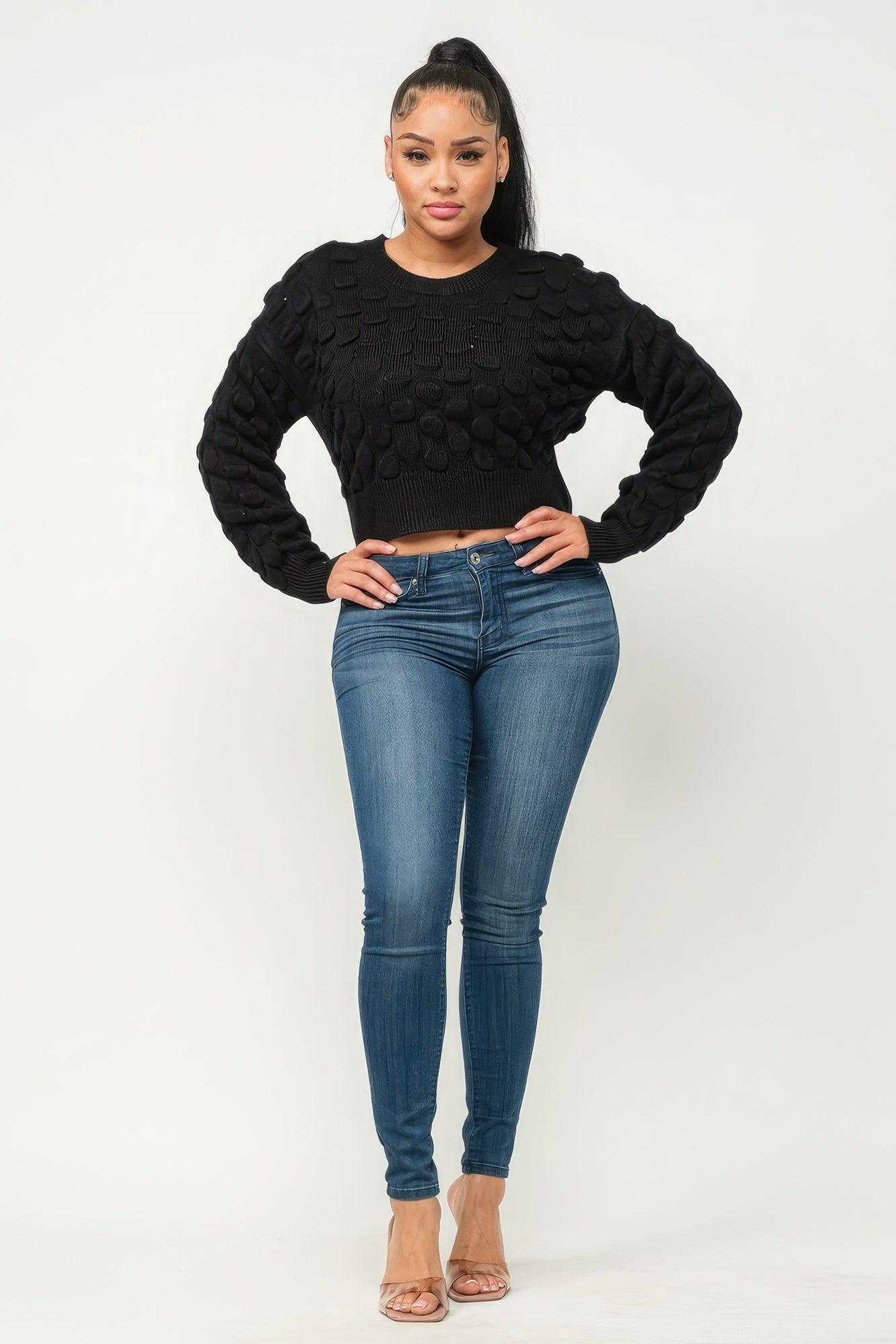 Checker Sweater Top - Clothes For Her Online Store