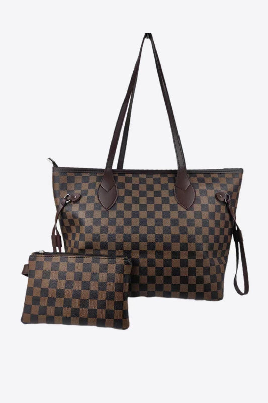 Checkered PVC Two-Piece Bag Set - Clothes For Her Online Store