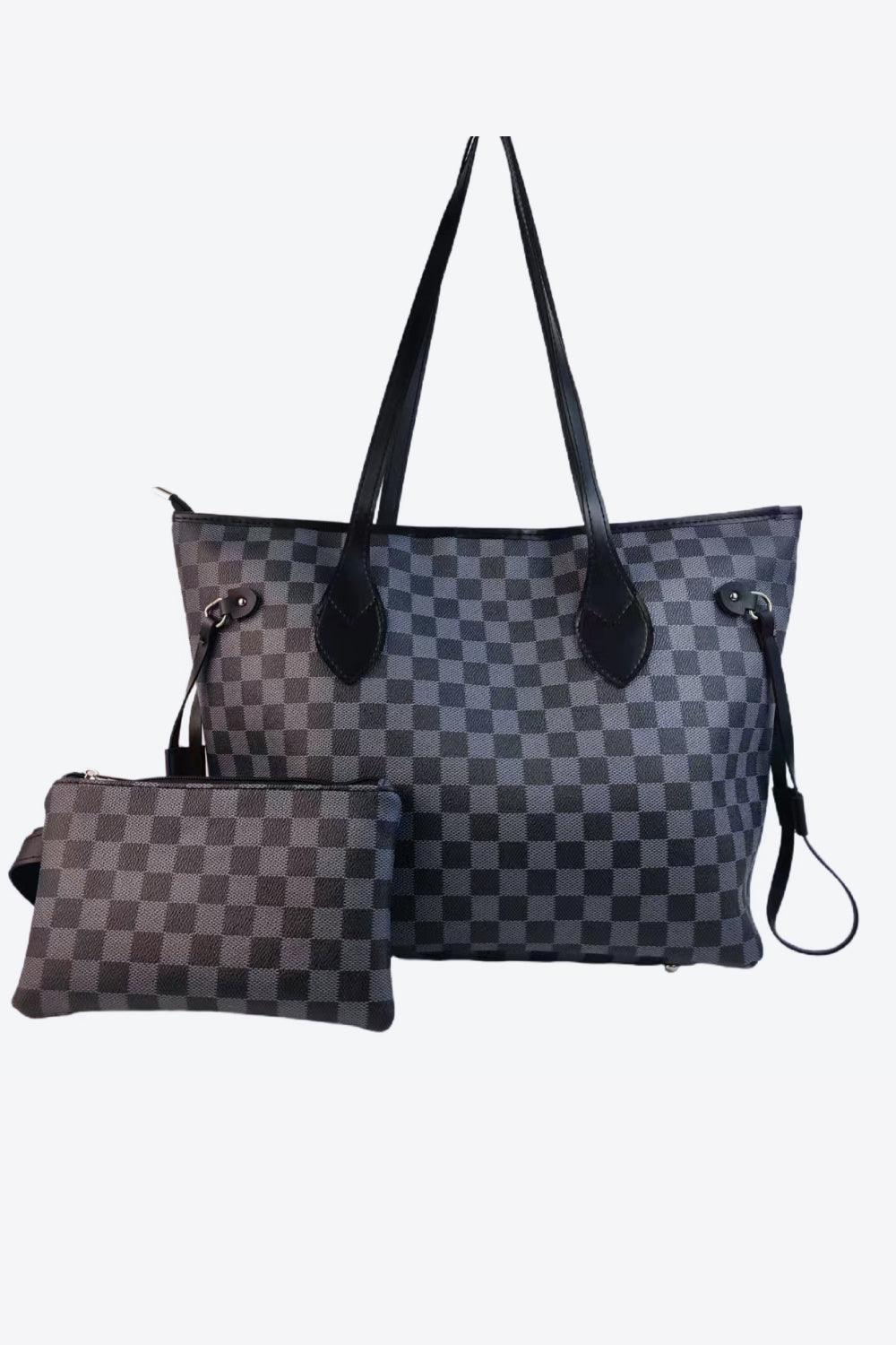 Checkered PVC Two-Piece Bag Set - Clothes For Her Online Store