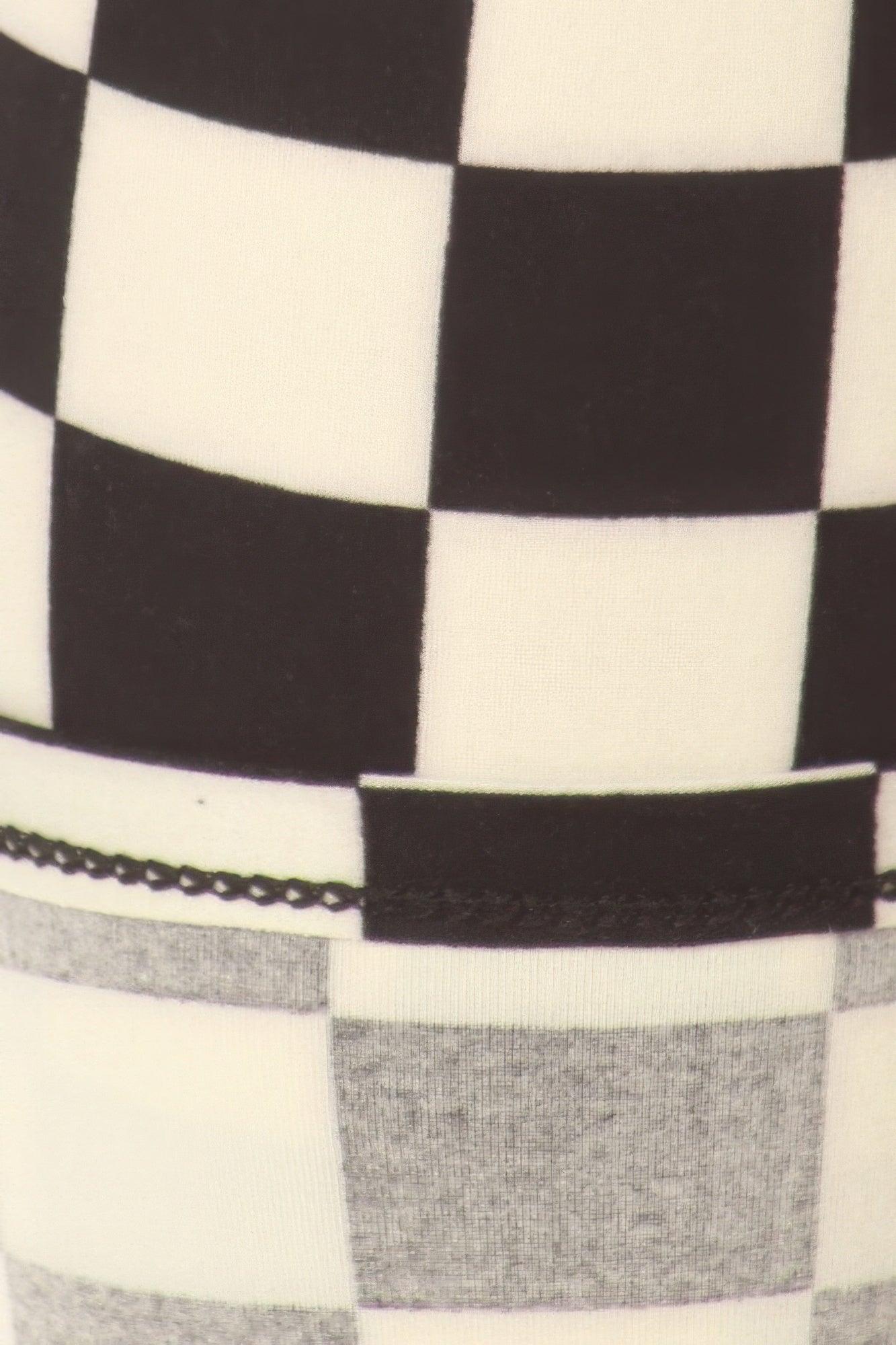 Checkered Printed High Waisted Leggings - Clothes For Her Online Store