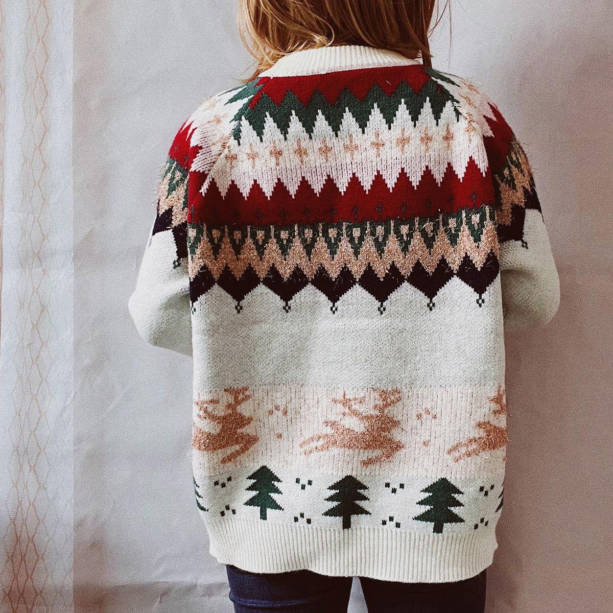 Christmas Element Long Sleeve Sweater - Clothes For Her Online Store