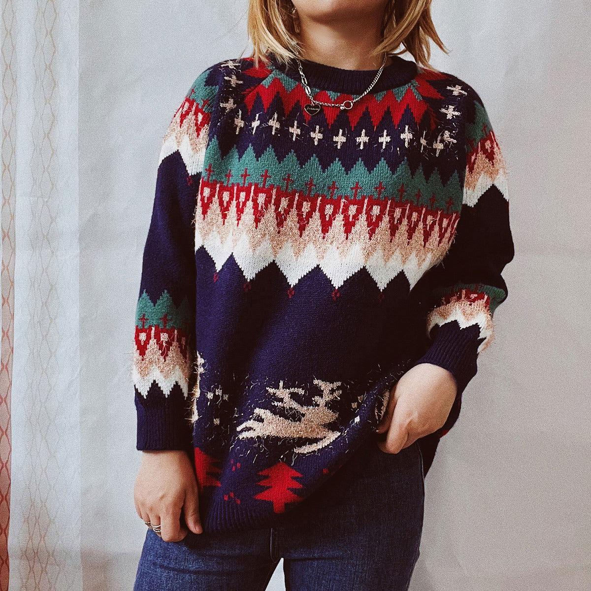 Christmas Element Long Sleeve Sweater - Clothes For Her Online Store