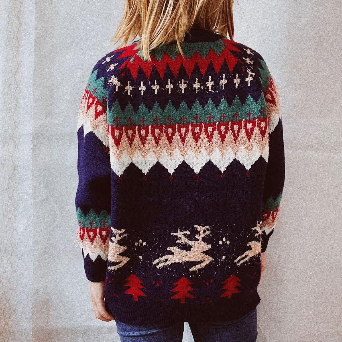 Christmas Element Long Sleeve Sweater - Clothes For Her Online Store