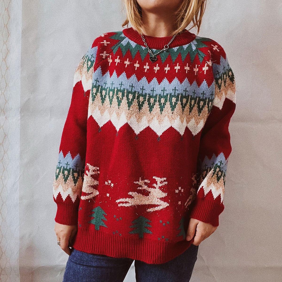 Christmas Element Long Sleeve Sweater - Clothes For Her Online Store