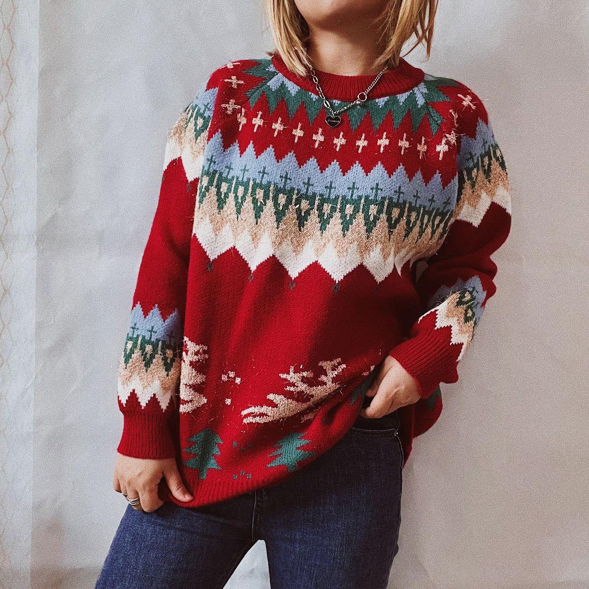 Christmas Element Long Sleeve Sweater - Clothes For Her Online Store