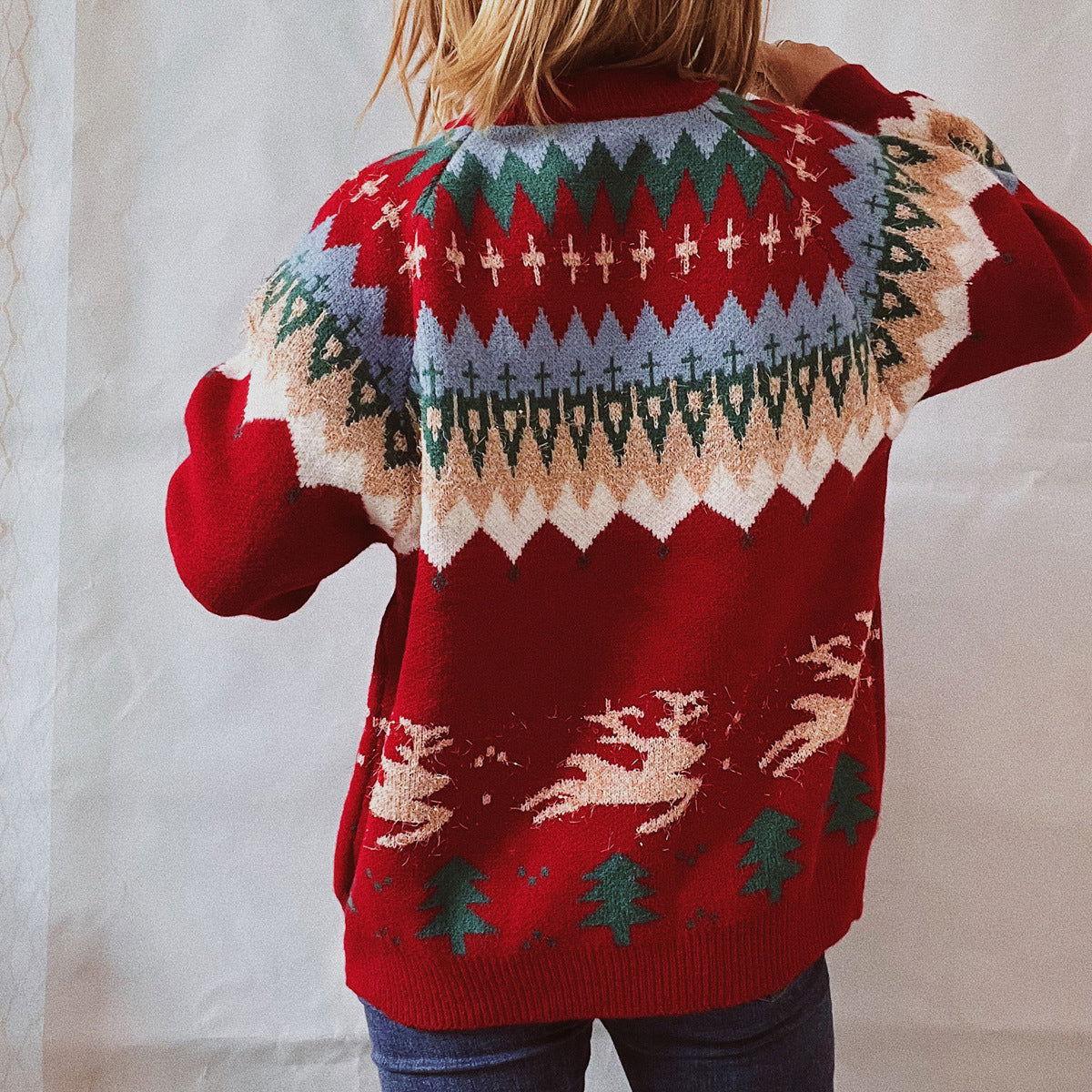 Christmas Element Long Sleeve Sweater - Clothes For Her Online Store