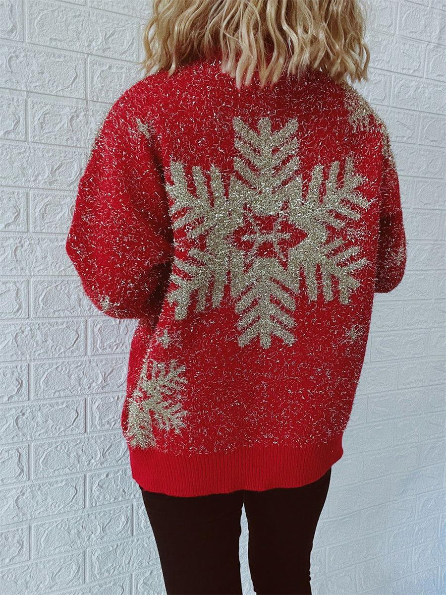 Christmas Element Round Neck Sweater - Clothes For Her Online Store