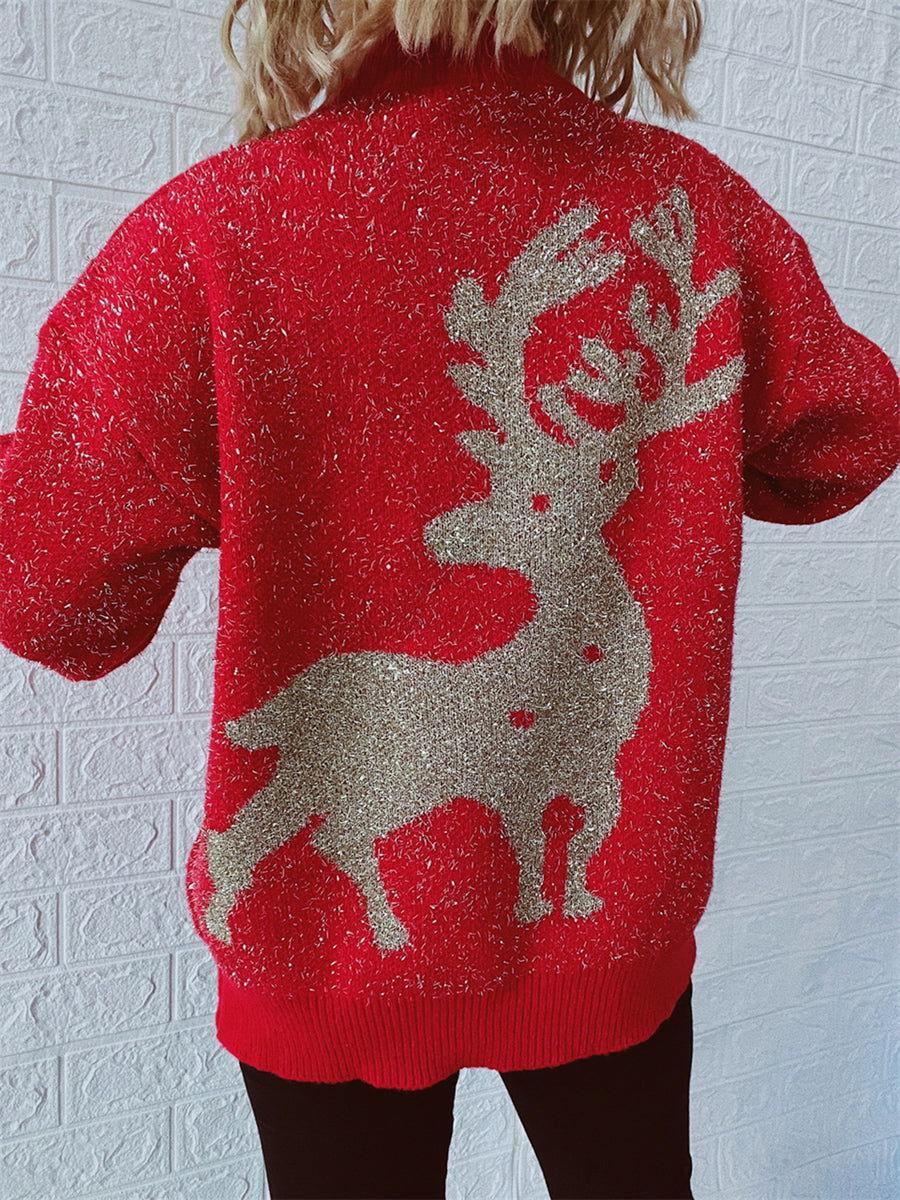 Christmas Element Round Neck Sweater - Clothes For Her Online Store
