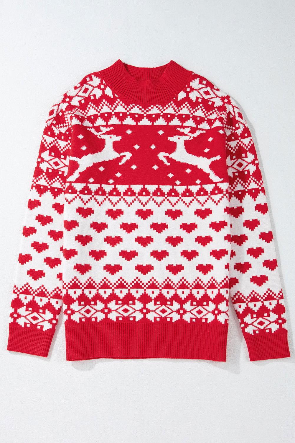 Christmas Element Turtleneck Long Sleeve Sweater - Clothes For Her Online Store