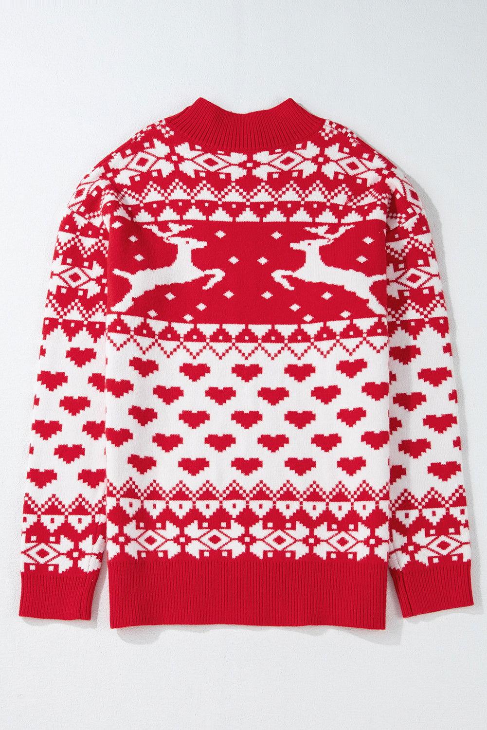 Christmas Element Turtleneck Long Sleeve Sweater - Clothes For Her Online Store