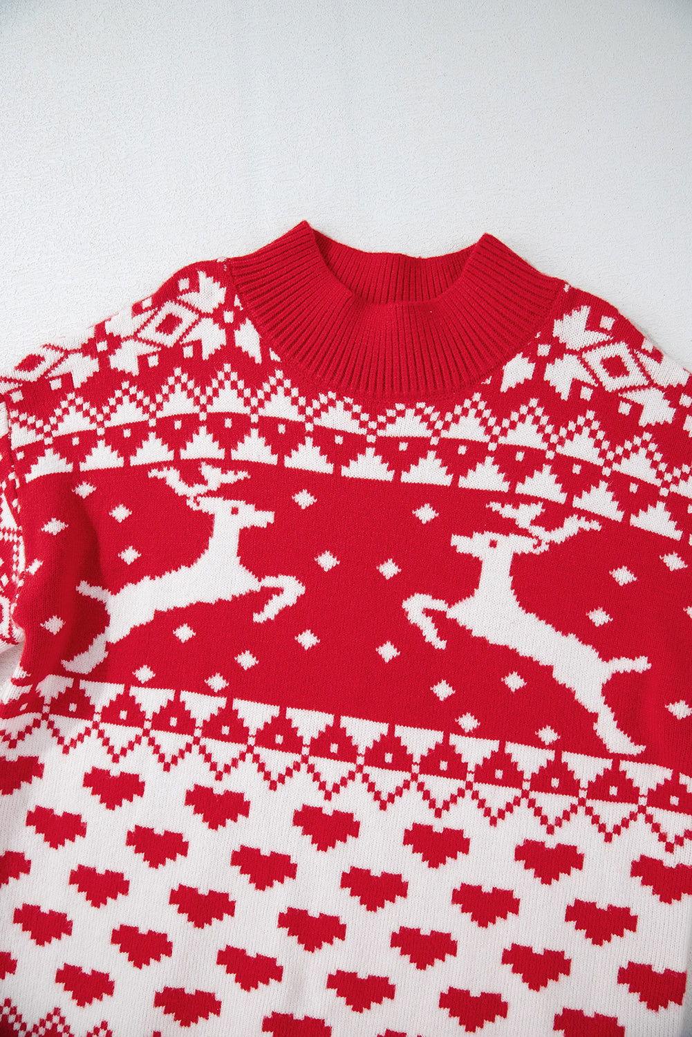 Christmas Element Turtleneck Long Sleeve Sweater - Clothes For Her Online Store