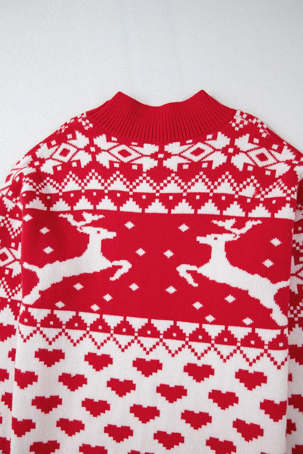 Christmas Element Turtleneck Long Sleeve Sweater - Clothes For Her Online Store