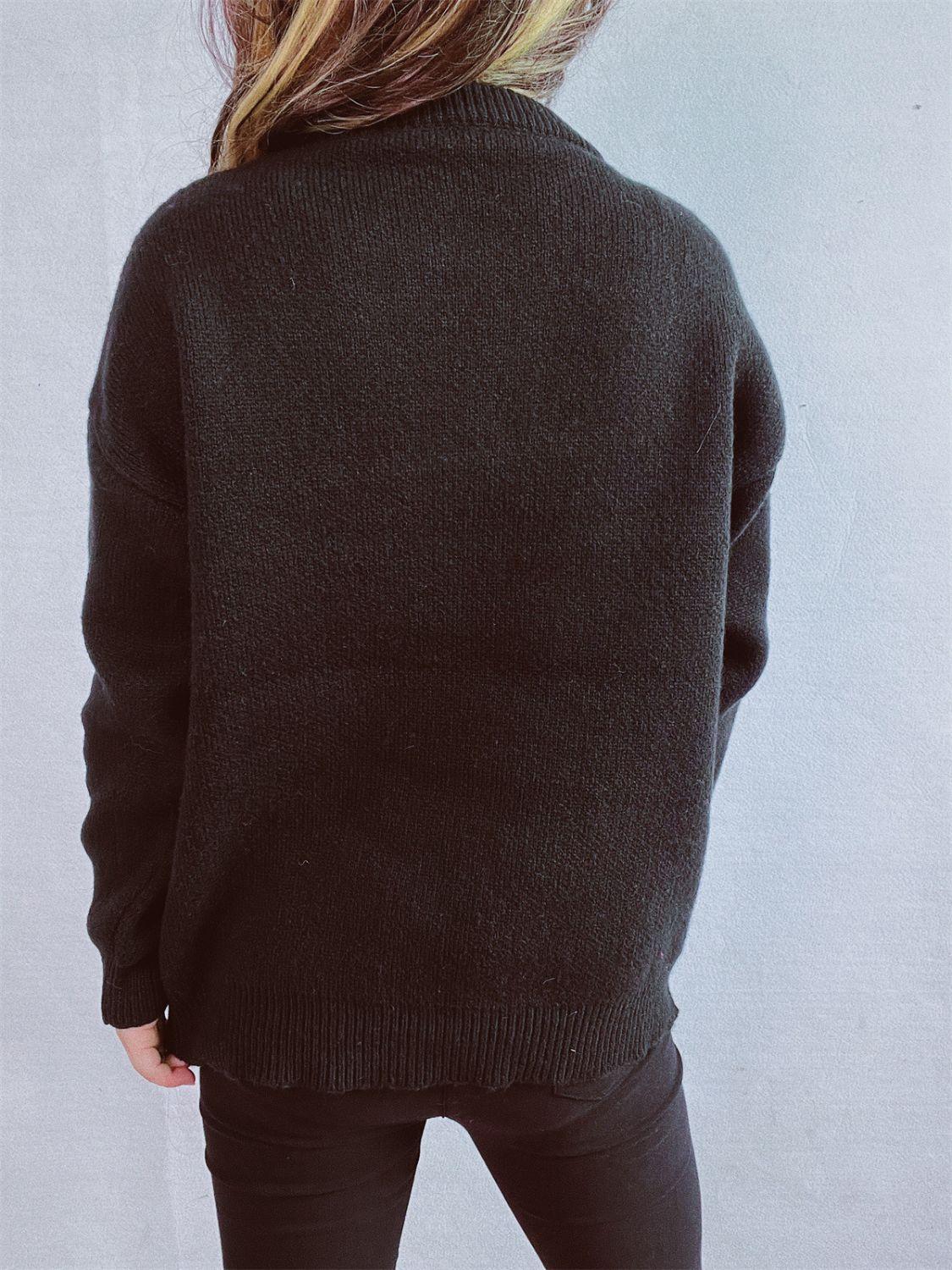 Christmas Tree Round Neck Long Sleeve Sweater - Clothes For Her Online Store