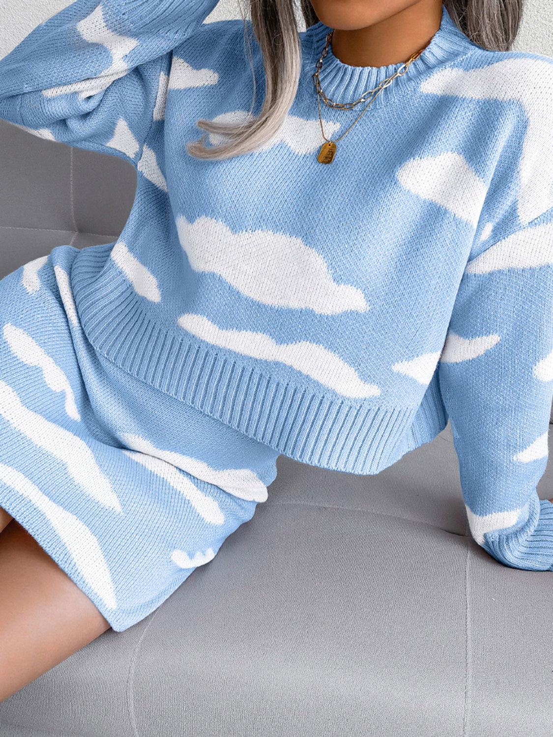Cloud Sweater and Knit Skirt Set - Clothes For Her Online Store