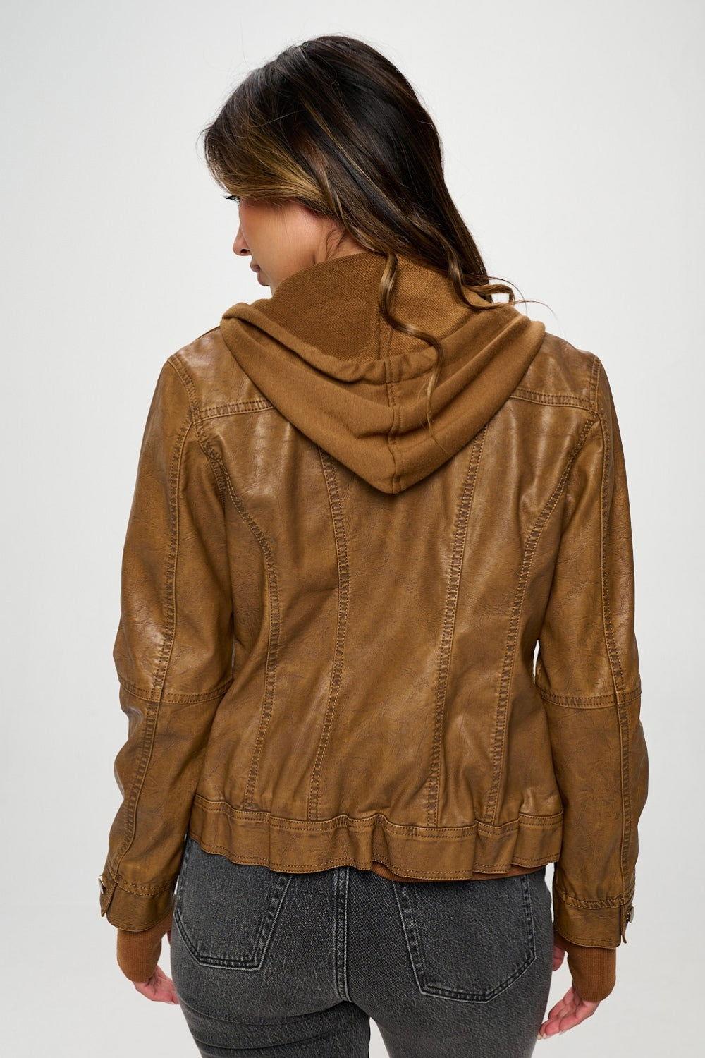 Coalition LA Double Zip Hooded Long Sleeve Jacket - Clothes For Her Online Store