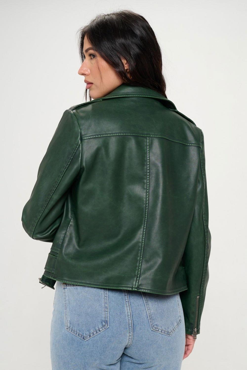 Coalition LA Zip Up Biker Jacket with Belt - Clothes For Her Online Store