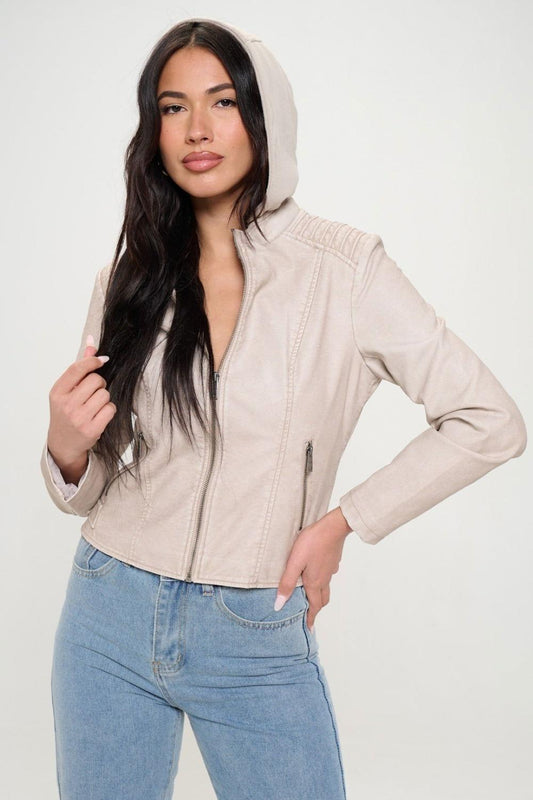 Coalition LA Zip Up Hooded Jacket - Clothes For Her Online Store