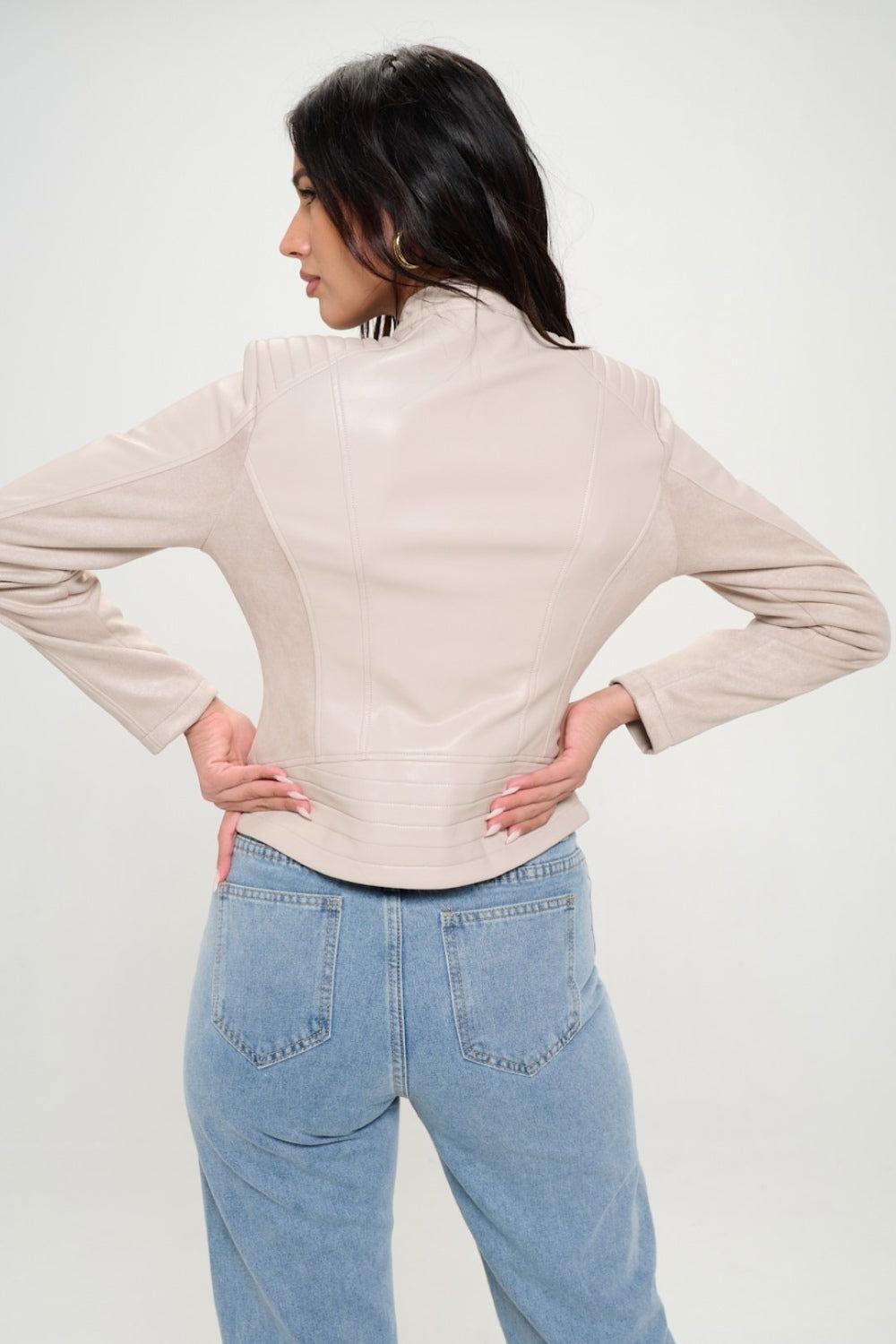 Coalition LA Zip Up Vegan Moto Jacket - Clothes For Her Online Store